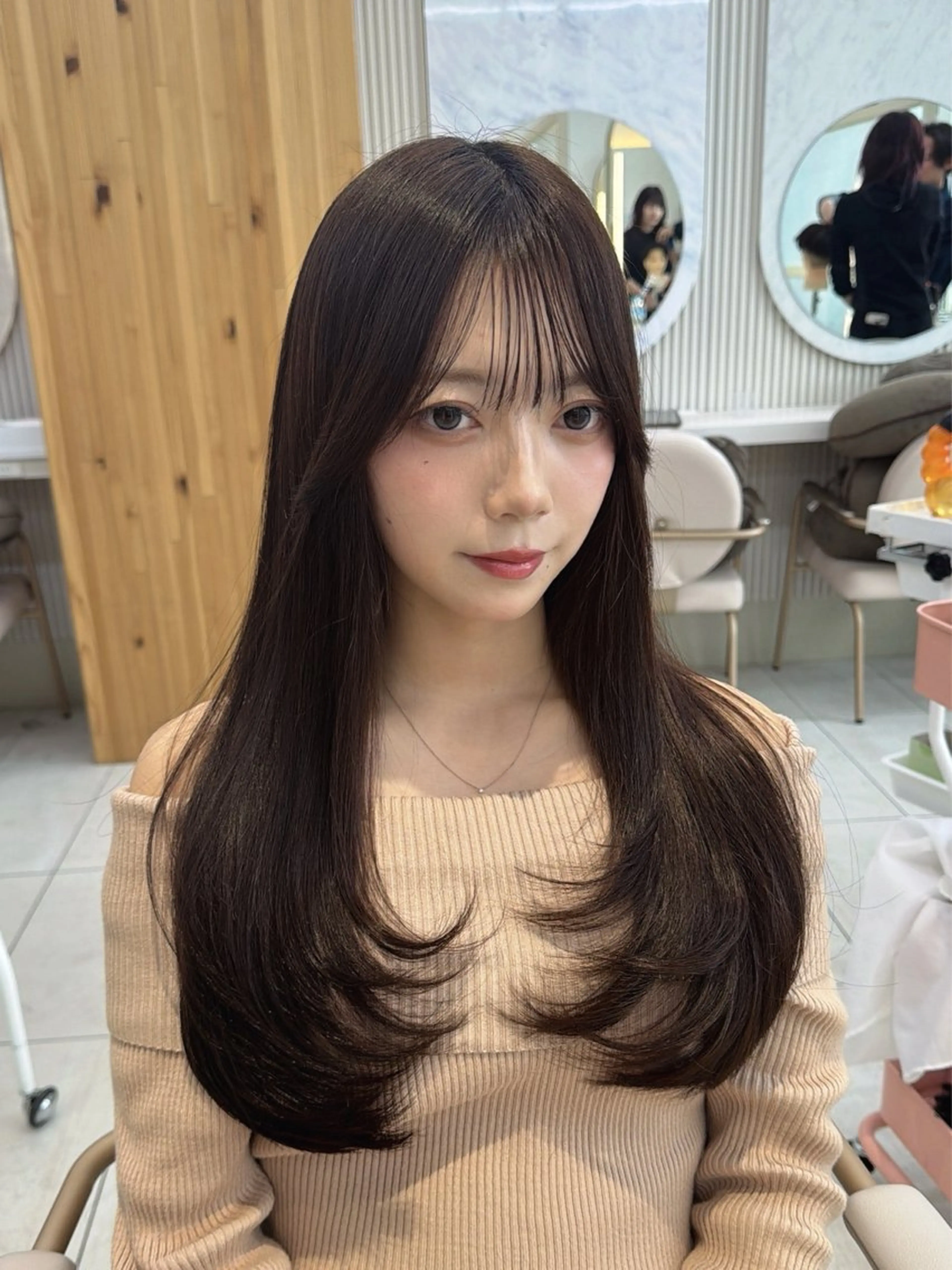 ロング カット ヘアカラー トリートメント レイヤー/顔周り /韓国ヘア/TAKUのヘアスタイル
