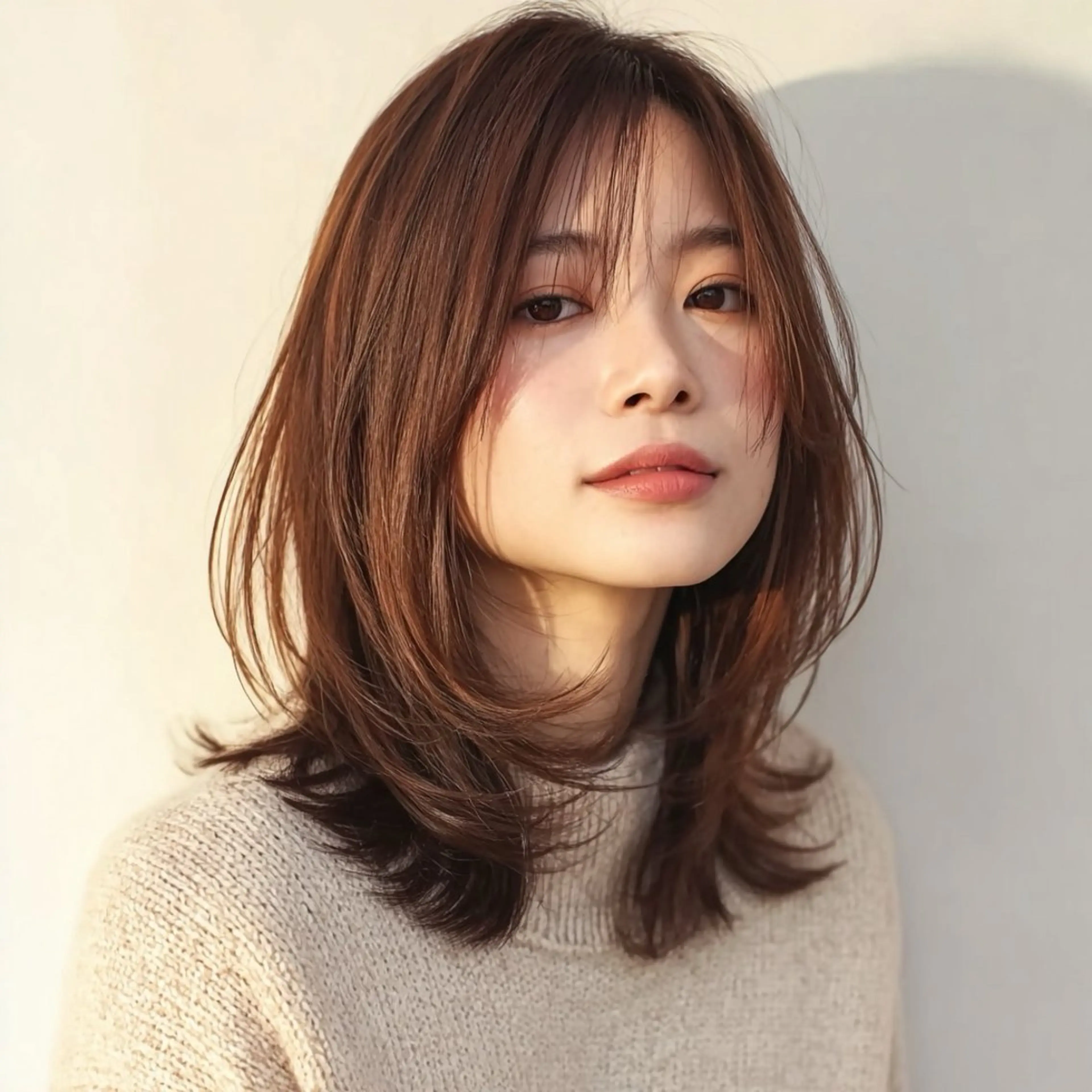 ミディアム 顔周りの似合わせ特化 井手麻梨栄のヘアスタイル