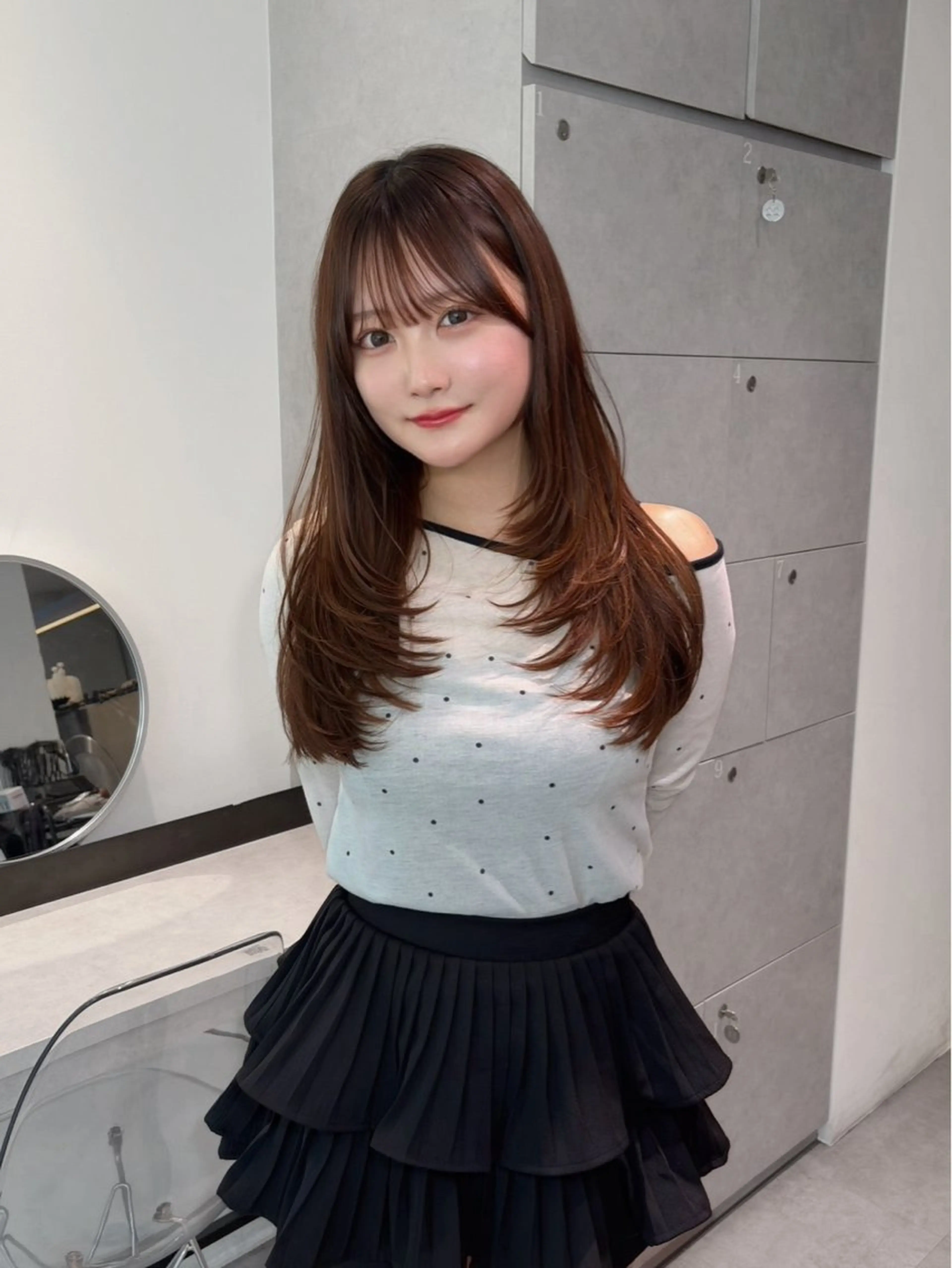 ロング ハッシュカット ハイレイヤー レイヤーカット 吉村 駿佑のヘアスタイル