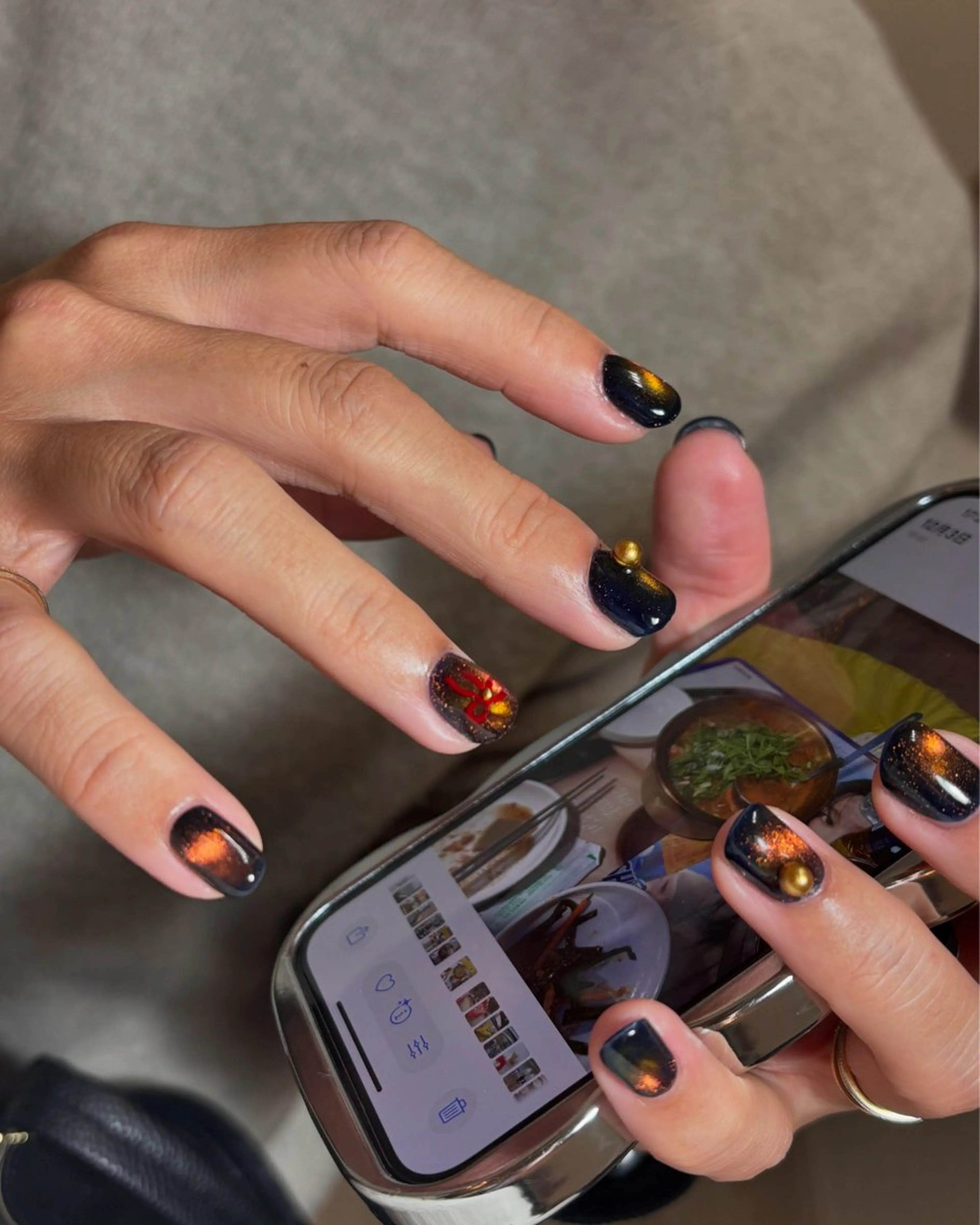 ネイル 韓国ネイル リボン ハンドネイル Elio 国泰寺のネイルデザイン