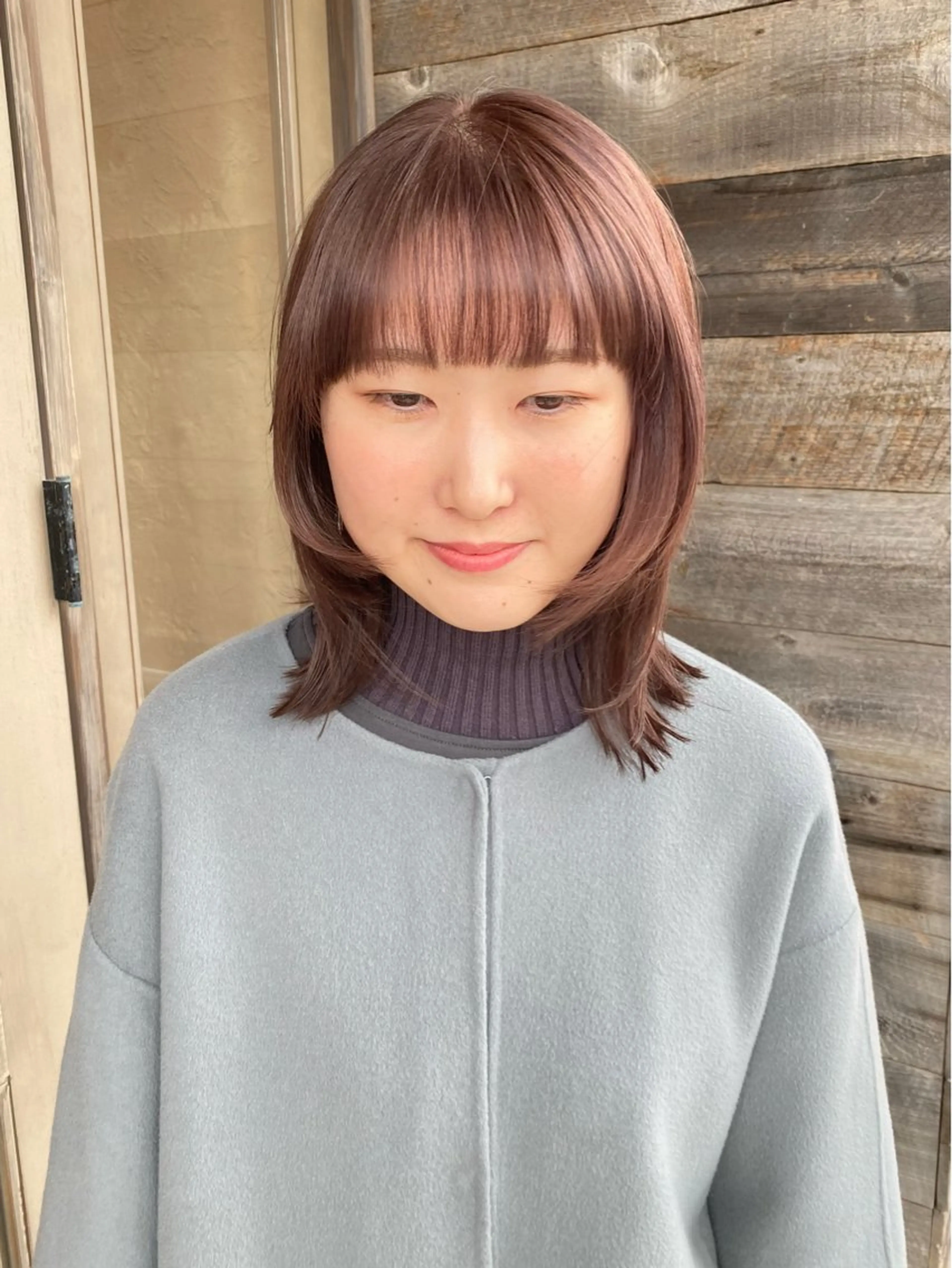 ミディアム カラー カット ヘアカラー 竹内 柚子のヘアスタイル