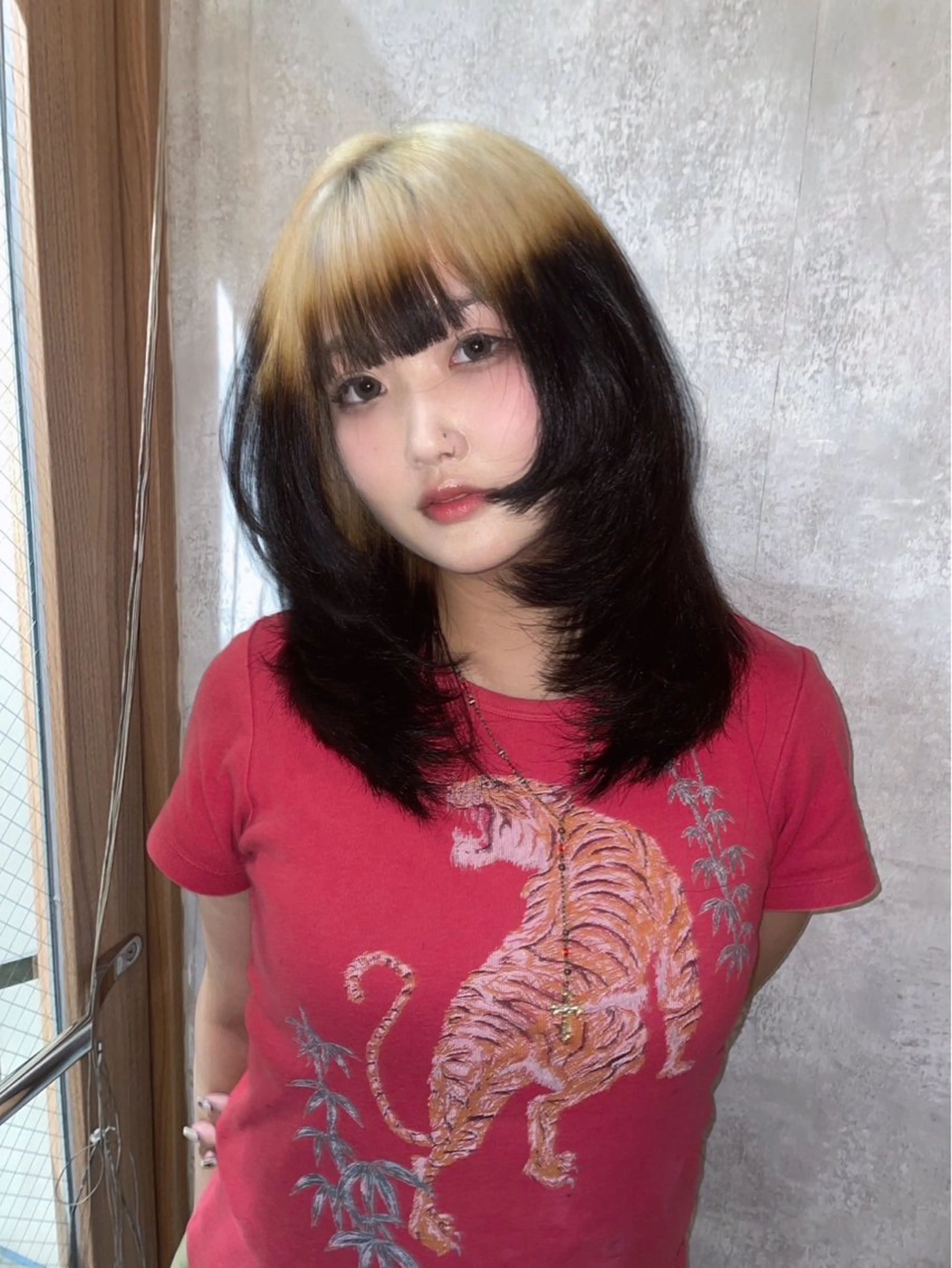 ミディアム 顔周りカット ハイレイヤー レイヤーカット カット レイヤー/nail COCOROのヘアスタイル