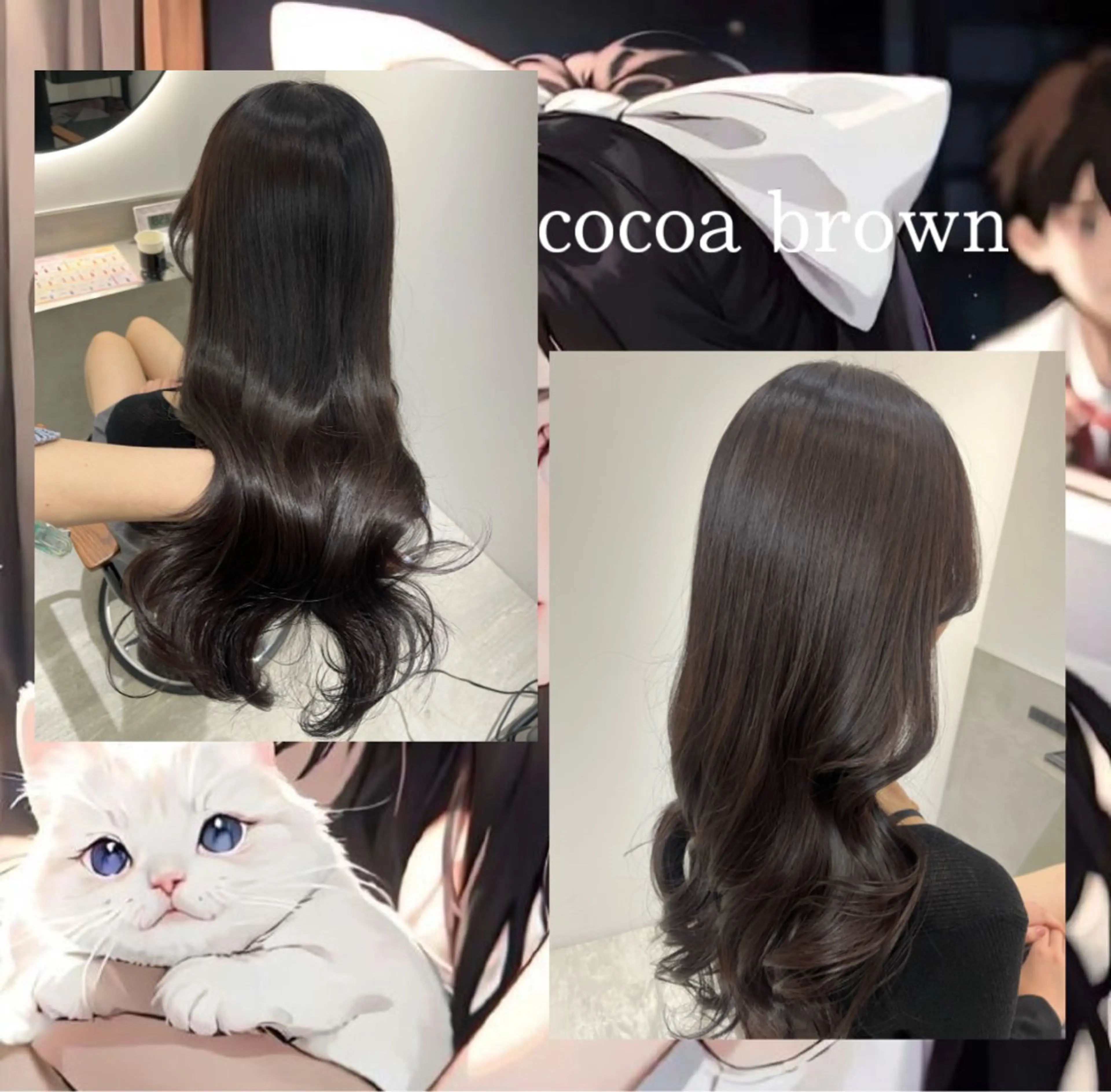 ロング カラー ヘアアレンジ ブラウンカラー チョコレートブラウン 透明感カラー ココアブラウン カット ヘアカラー トリートメント 🎀トップスタイリ スト湯川響🎀のヘアスタイル
