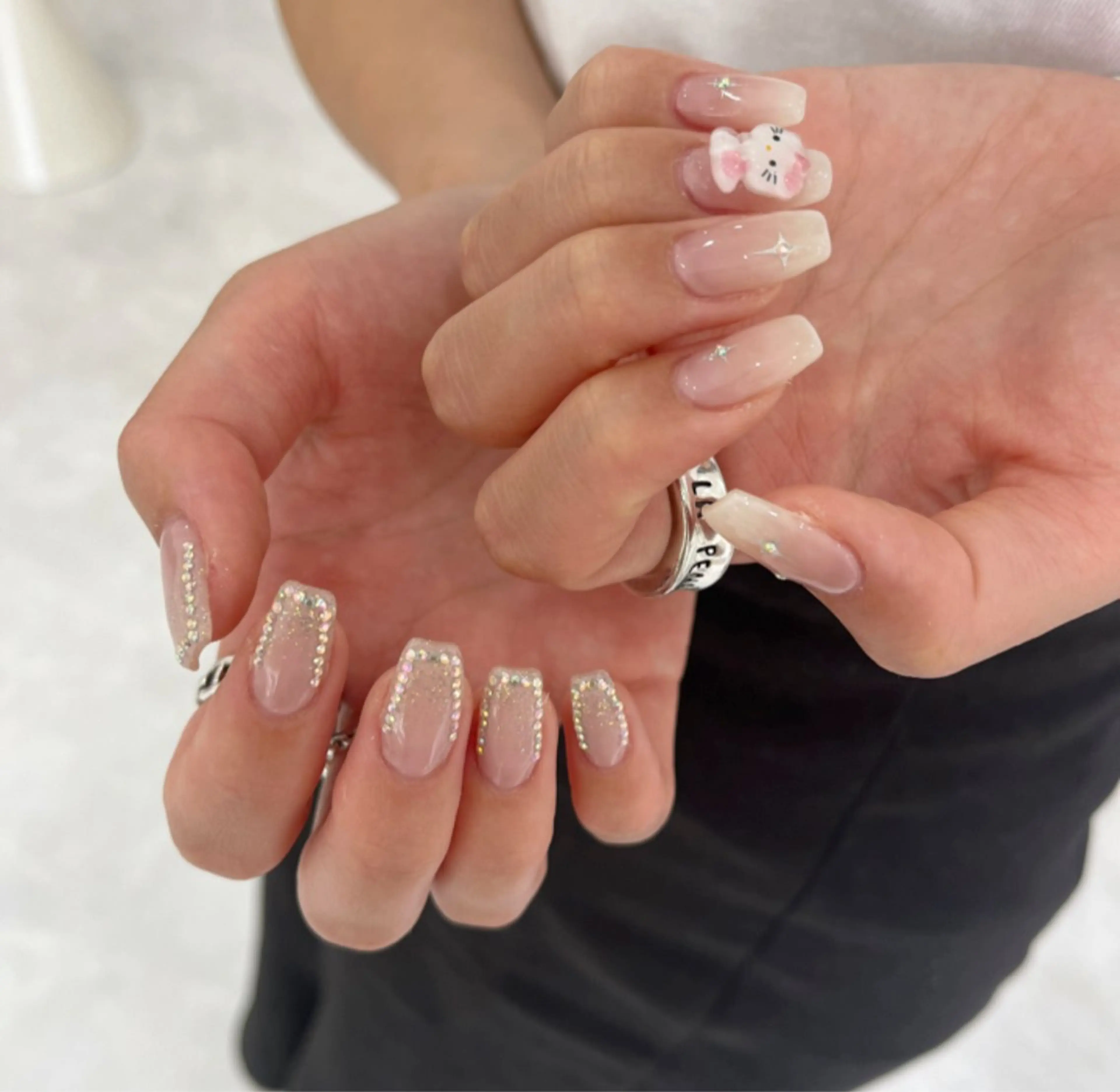 ネイル 長さ出し フットネイル ジェルネイル 韓国ネイル マグネットネイル #Amin nail salonのネイルデザイン