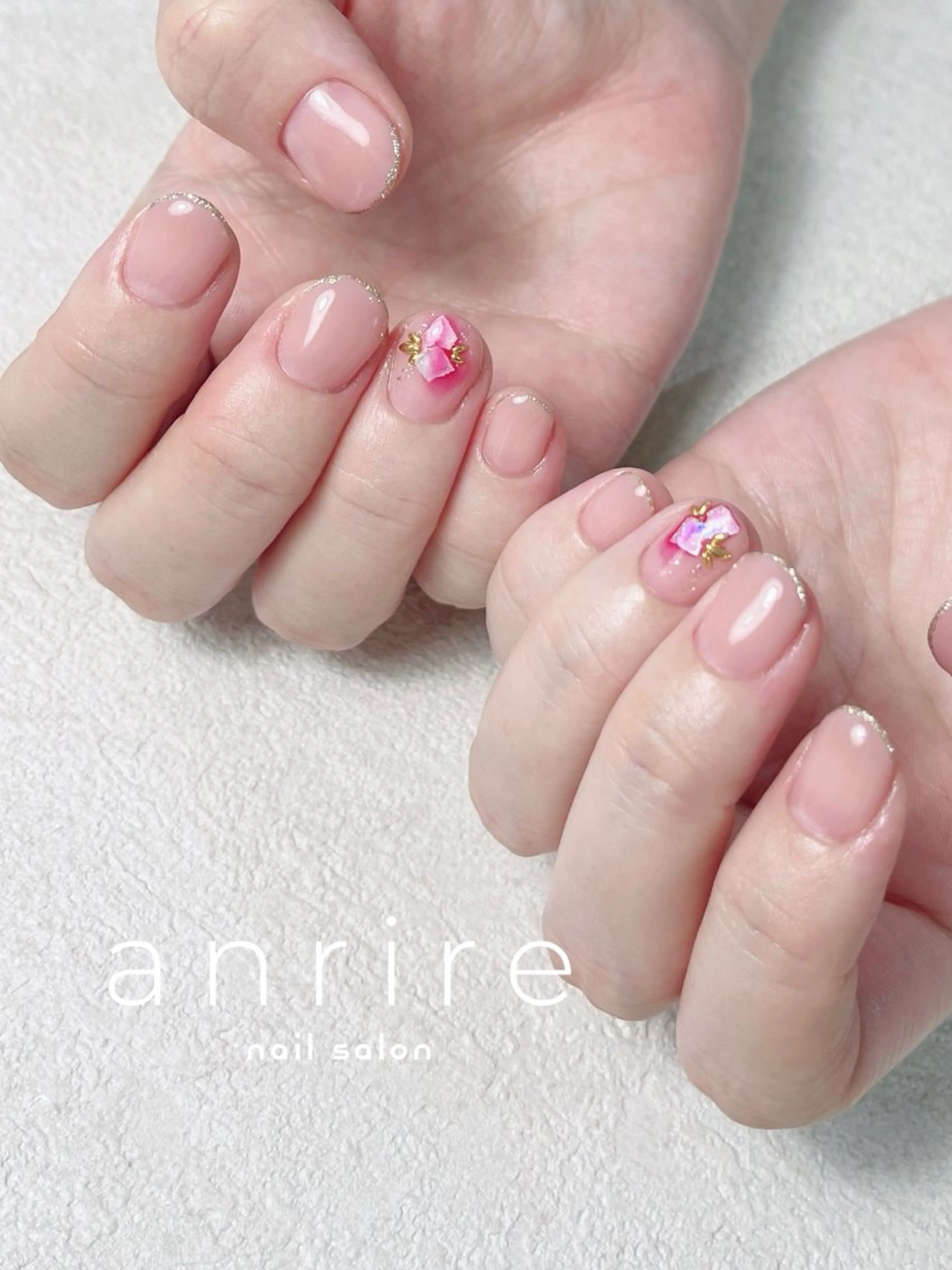 ネイル クリアネイル ジェルネイル グラデーション キラキラネイル ラメ(グリッター) ハンドネイル nailsalon anrireのネイルデザイン