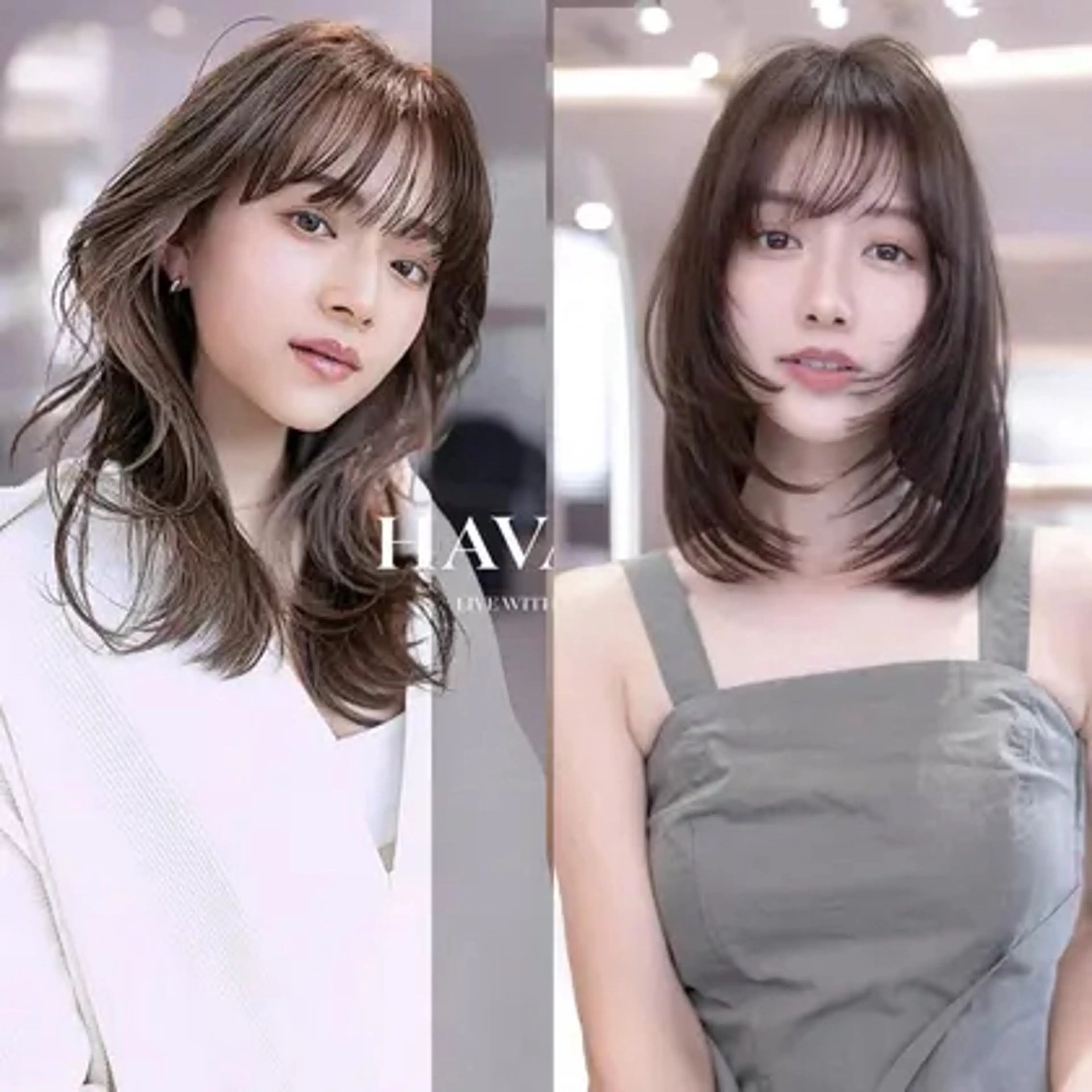 ミディアム カラー 原宿/韓国/髪質改善 /レイヤー/ボブのヘアスタイル