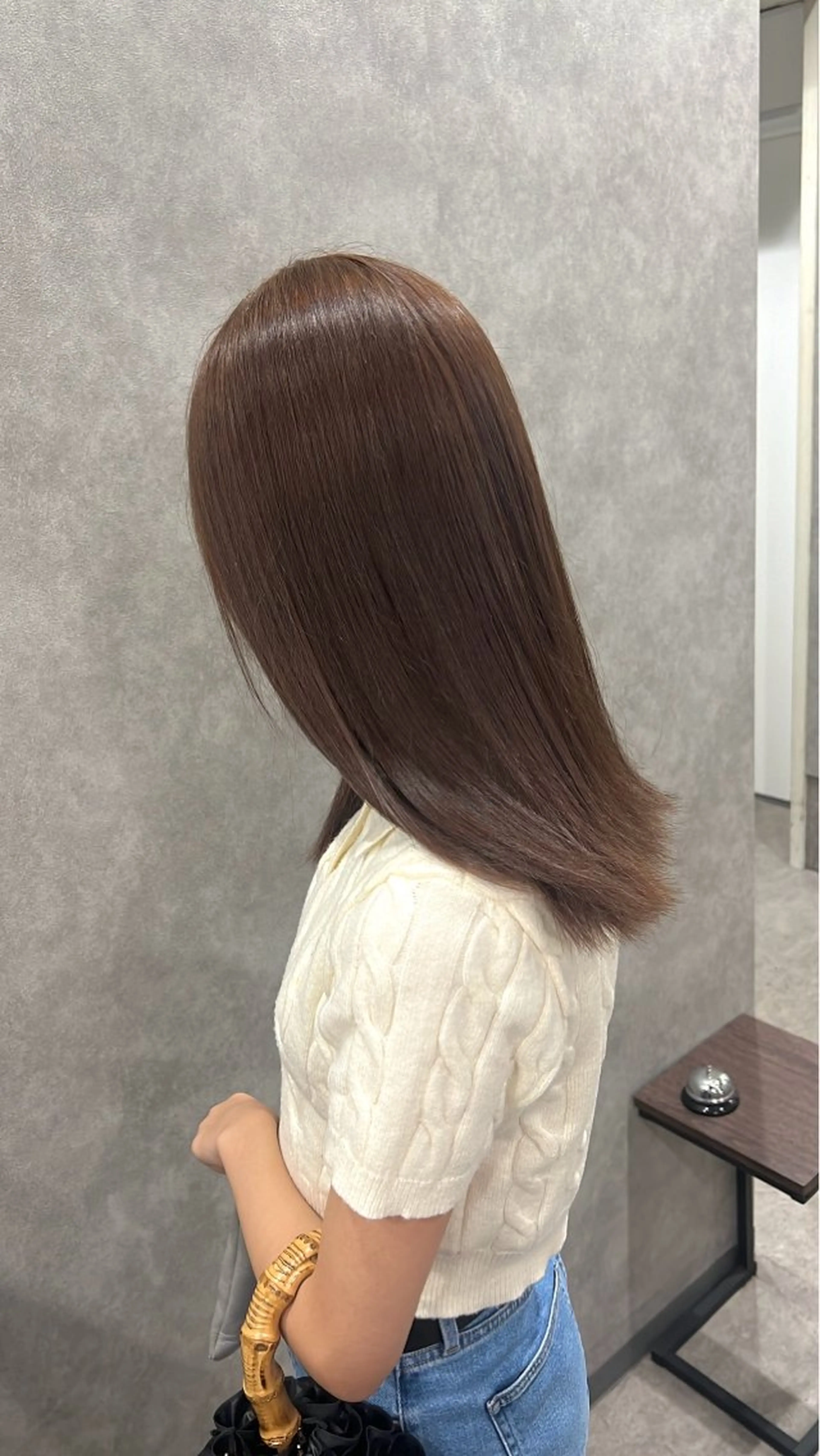 セミロング カラー ブリーチ ブラウンカラー ブリーチなしカラー オリーブブラウン レッドカラー ヘアカラー トリートメント 🎀🕊RION 🩰のヘアスタイル