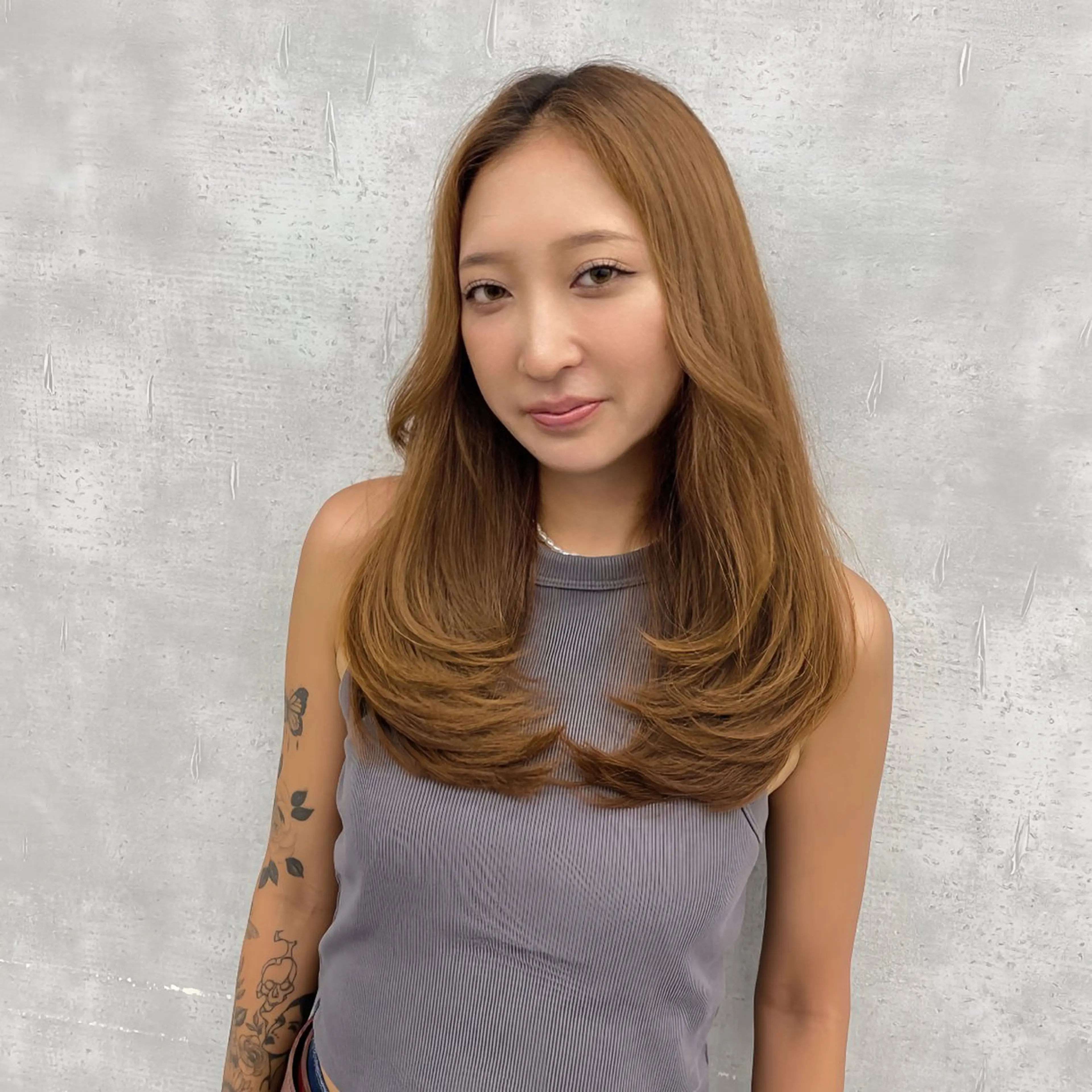 ロング カラー ケアカラー レイヤーカット レイヤー/艶カラー /韓国ヘア/高松のヘアスタイル