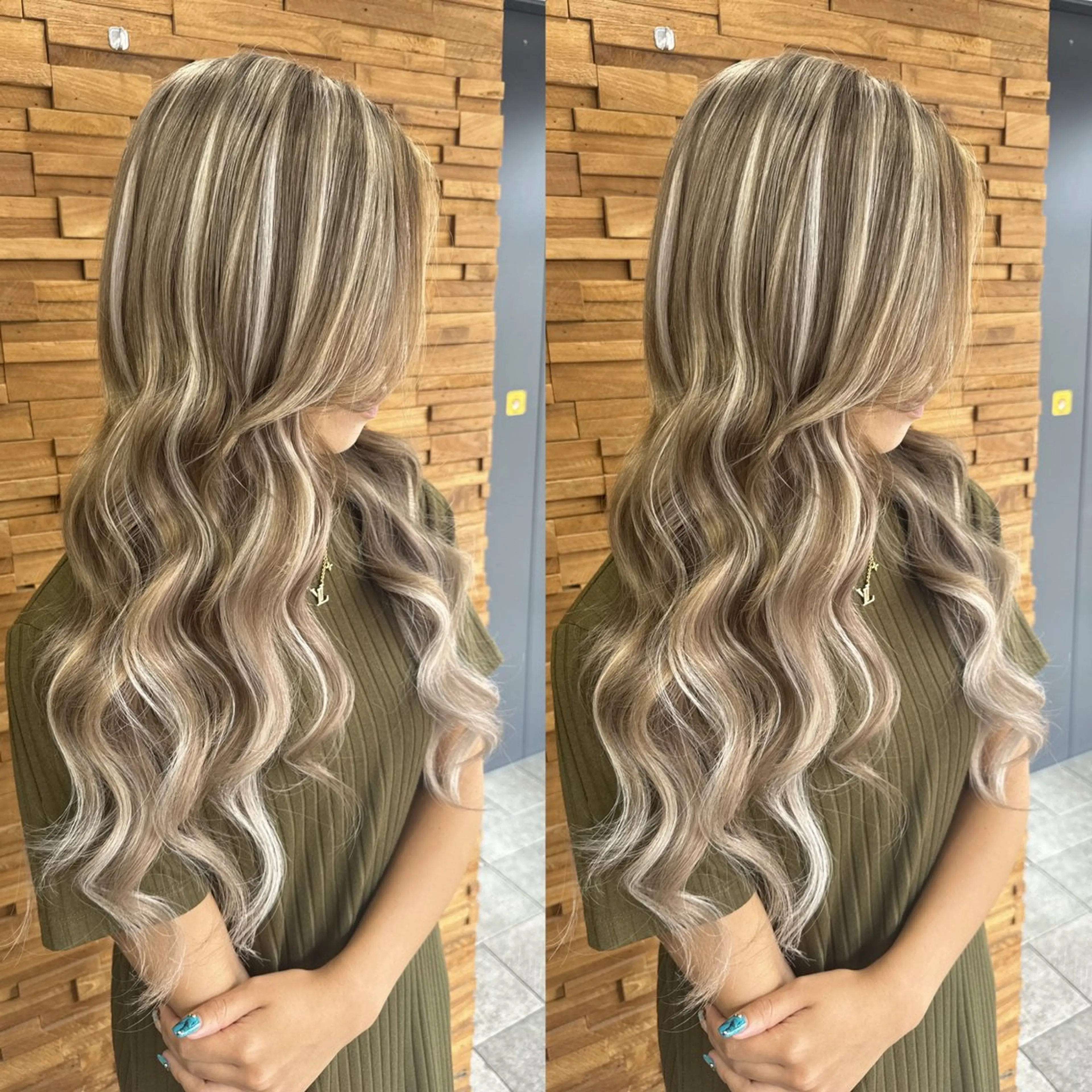 ロング カラー カット ヘアカラー エクステ 横浜/ケアブリーチ /人毛エクステのヘアスタイル