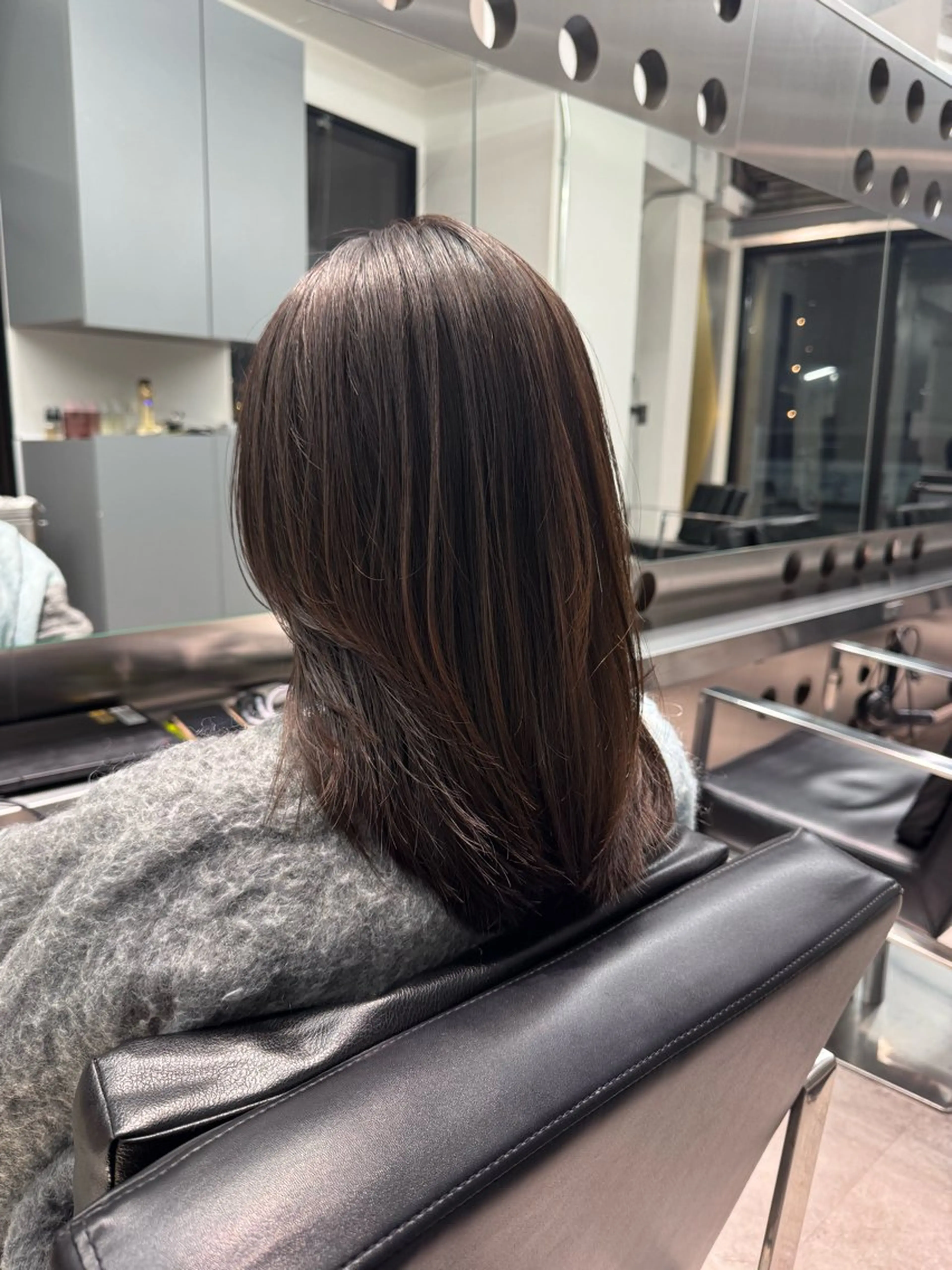 セミロング パーマ ストレートパーマ 北村 岳久翔のヘアスタイル