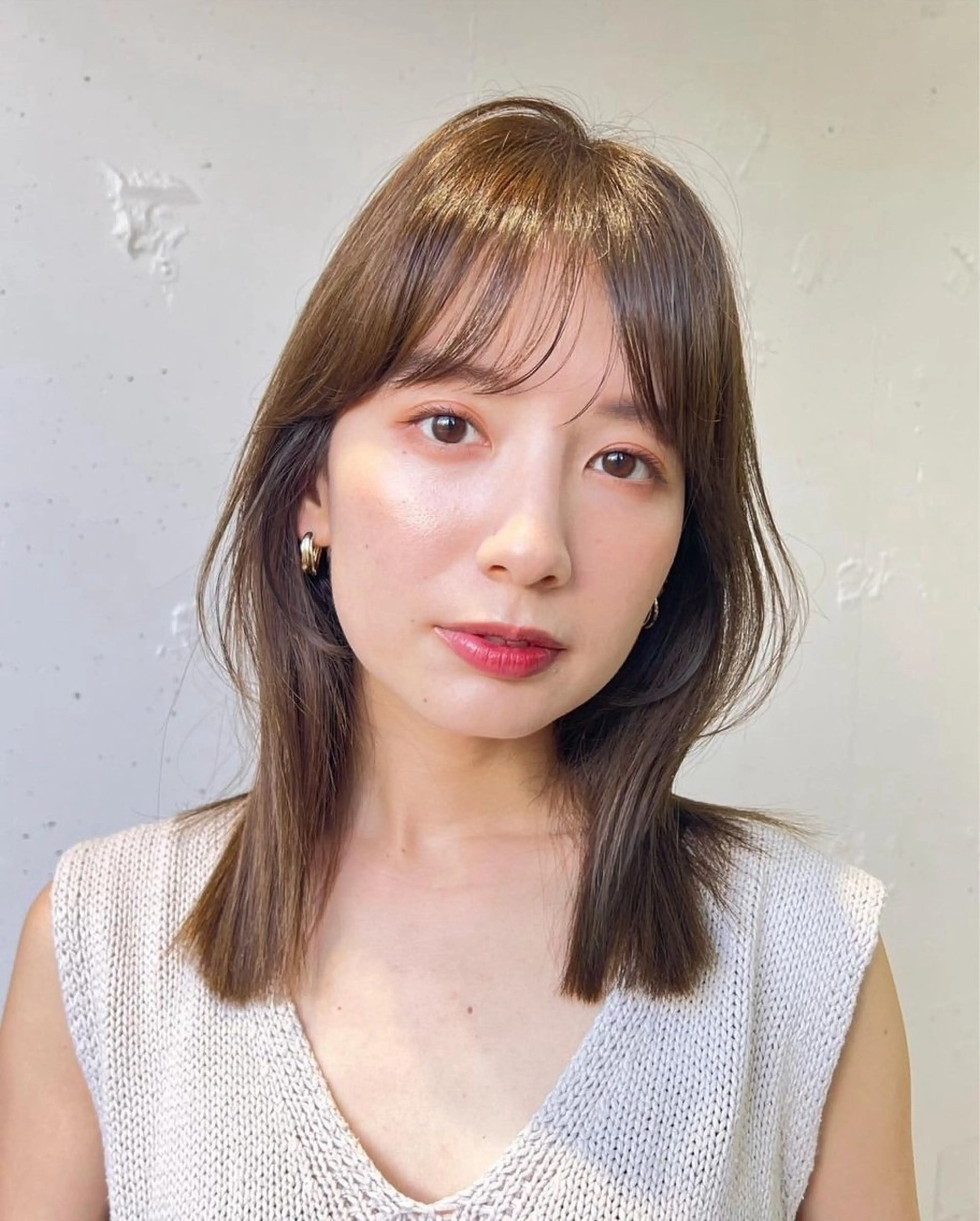 セミロング カラー ウルフ🦋顔まわり ❤︎ ͛MEIのヘアスタイル