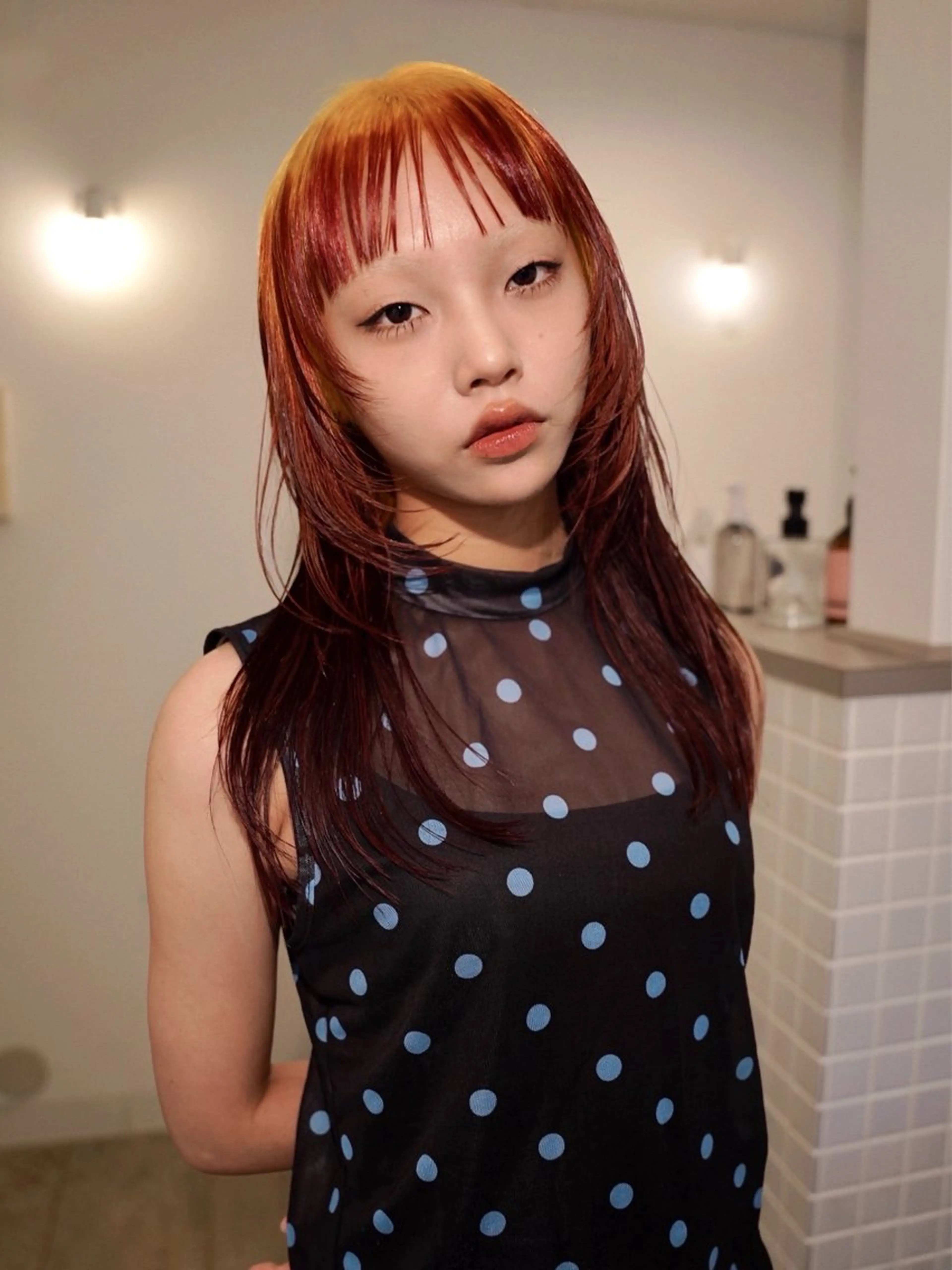 セミロング カラー ハッシュカット レイヤーカット ウルフカット カット ヘアカラー トリートメント Kaito🐶/ デザイン/レイヤーのヘアスタイル