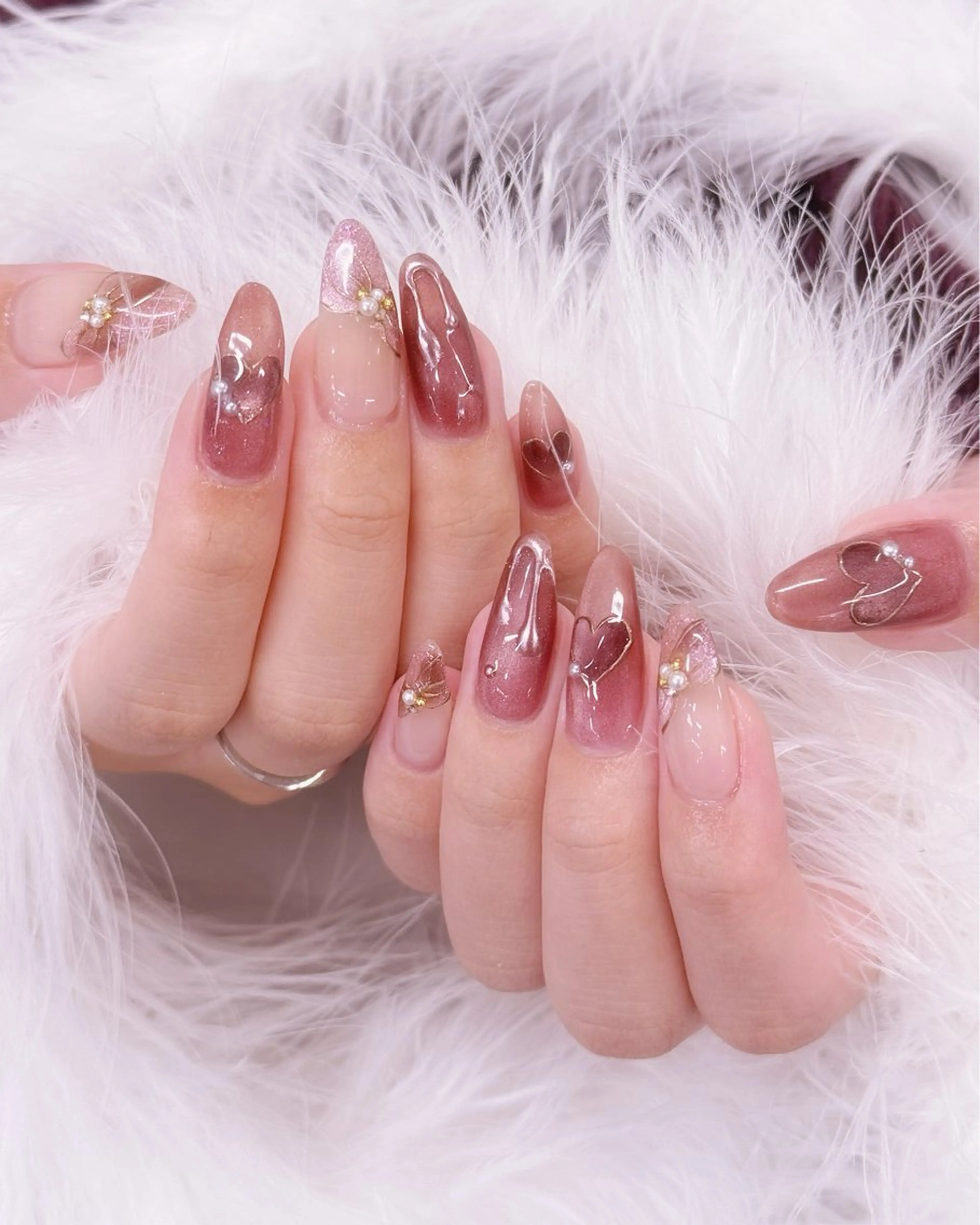 ネイル バレンタイン ハンドネイル Puti nailのネイルデザイン