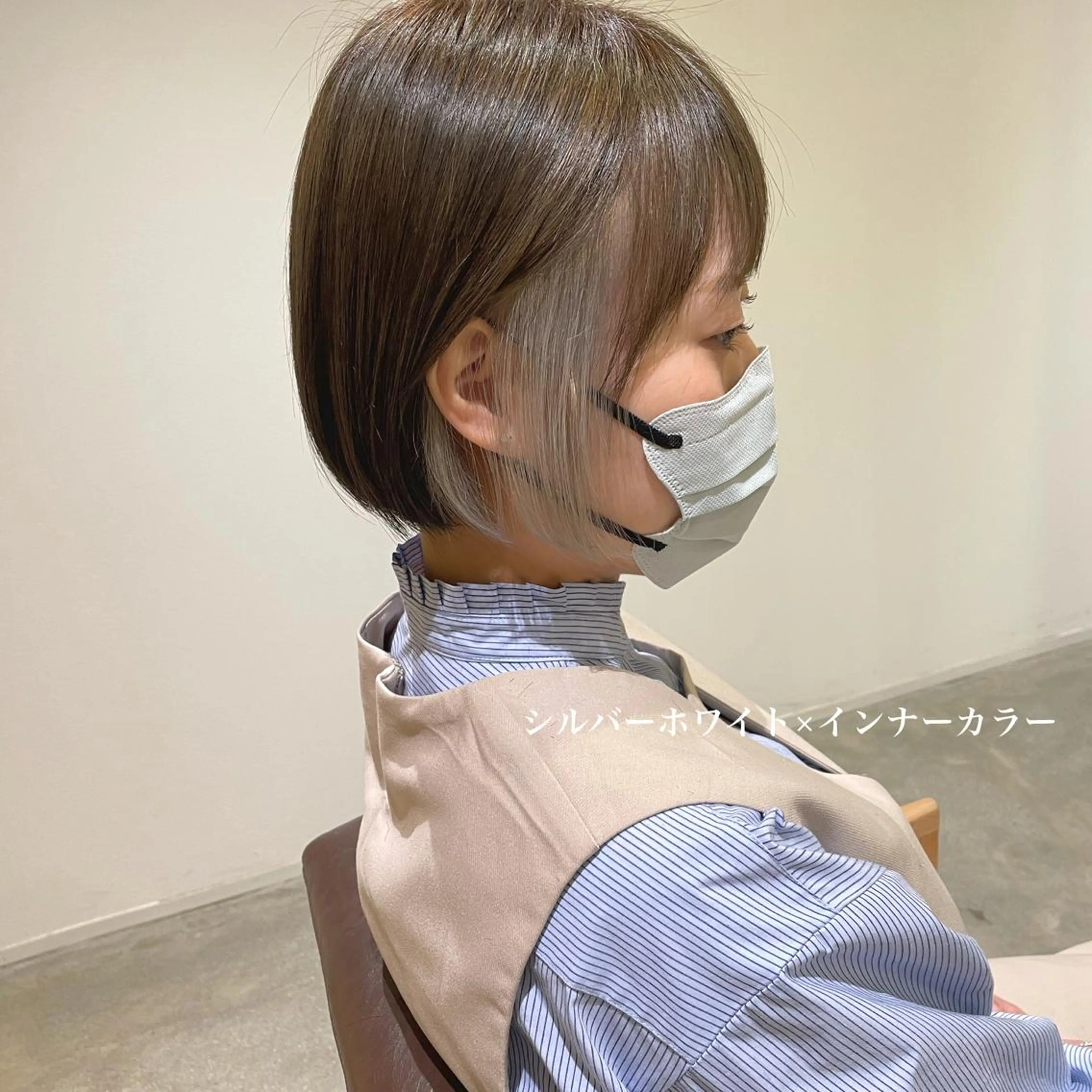 カラー インナーカラー ボブ ヘアカラー 北九州美容室 🕊️わかな✂︎のヘアスタイル