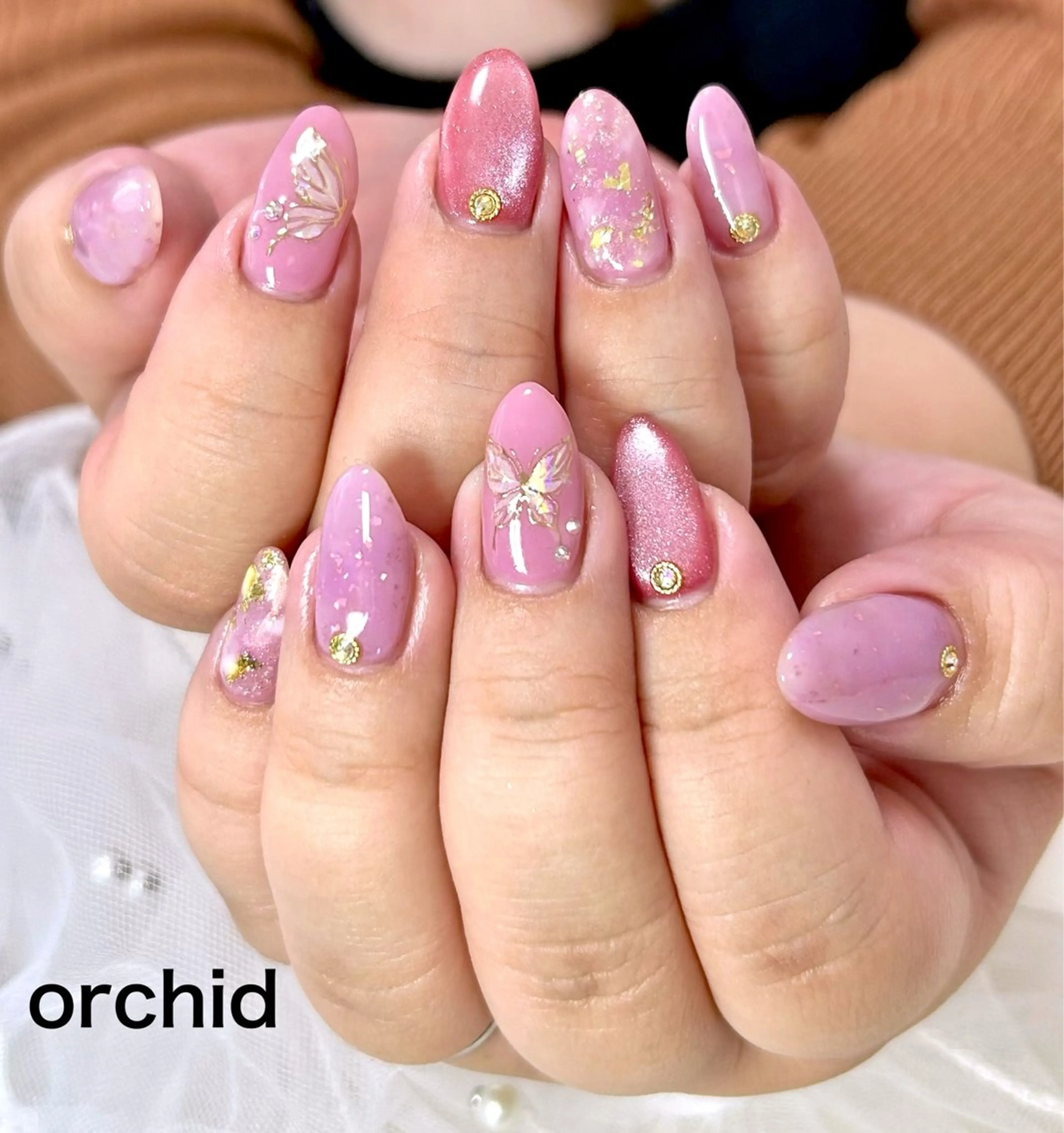 ネイル ハンドネイル orchid ♡オーキッドのネイルデザイン