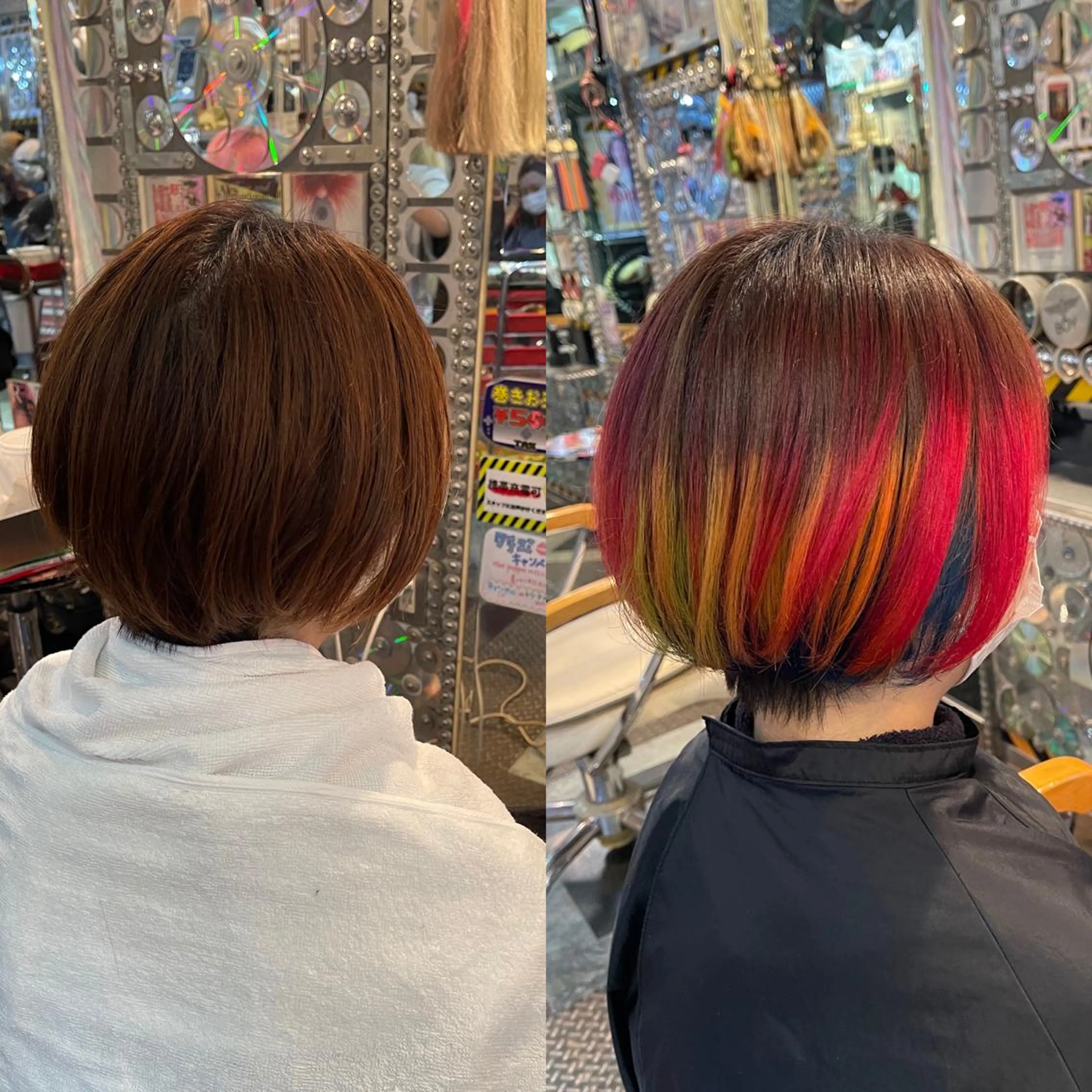 ショート カラー ヘアアレンジ ブリーチ ケアブリーチ ハイトーンカラー ショートヘア 🌈派手髪エクステ ブレイズ🌈ひろとのヘアスタイル
