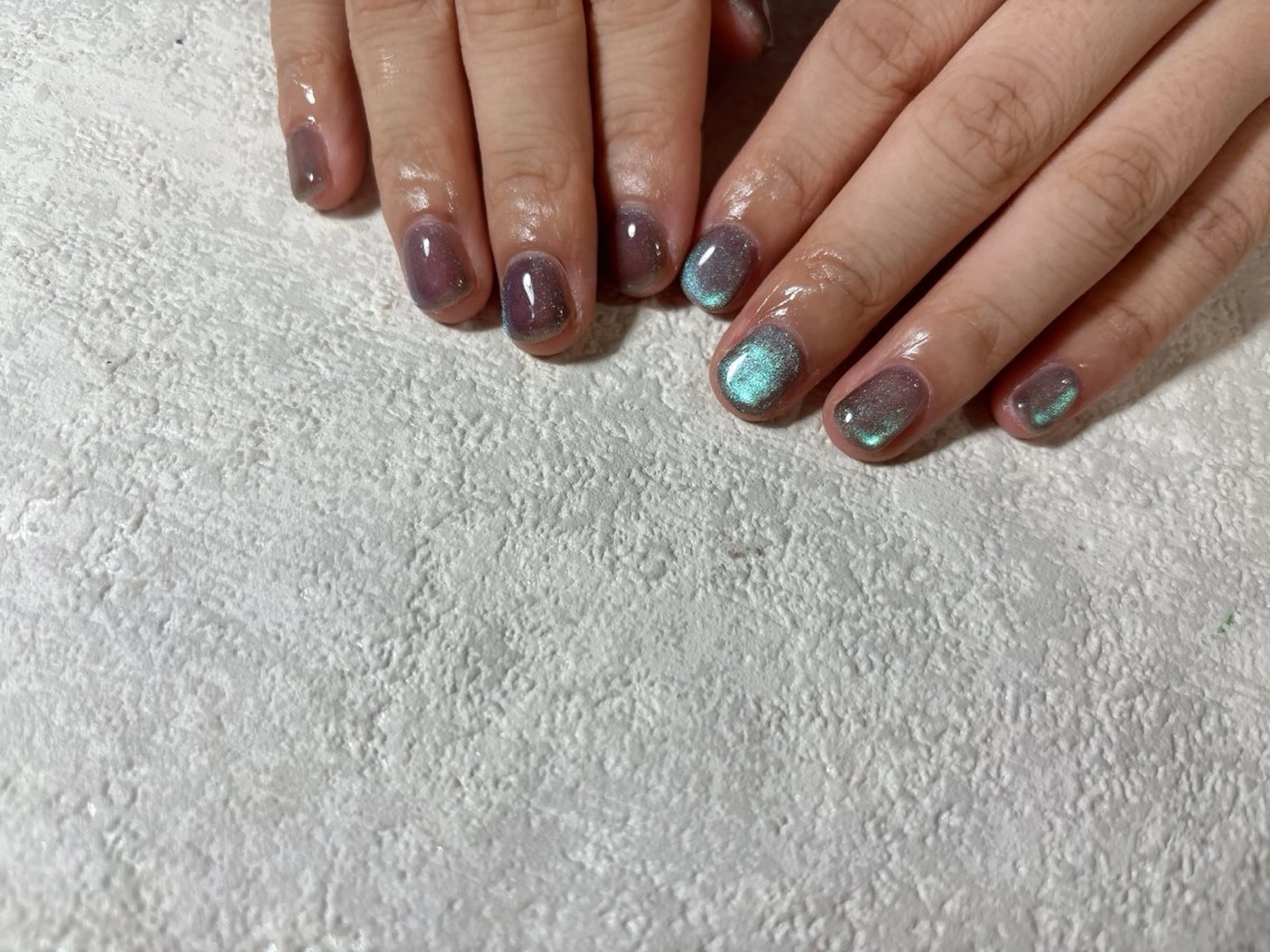 ネイル オーロラネイル フットネイル フレンチネイル ジェルネイル キラキラネイル kikinail 溝の口のネイルデザイン