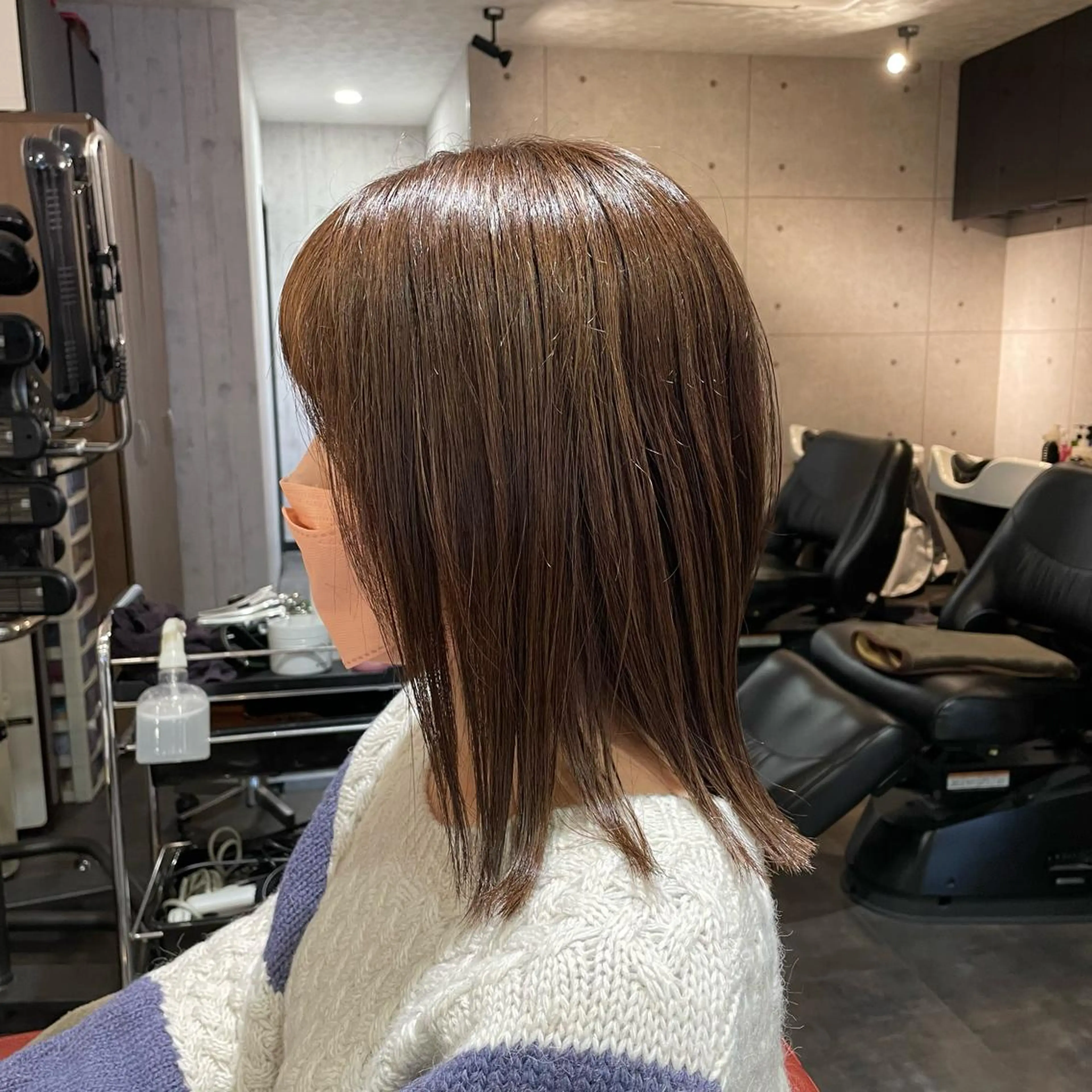 ミディアム カラー 切りっぱなしボブ ボブ カット ヘアカラー Wataru 髪質改善カラー💎のヘアスタイル