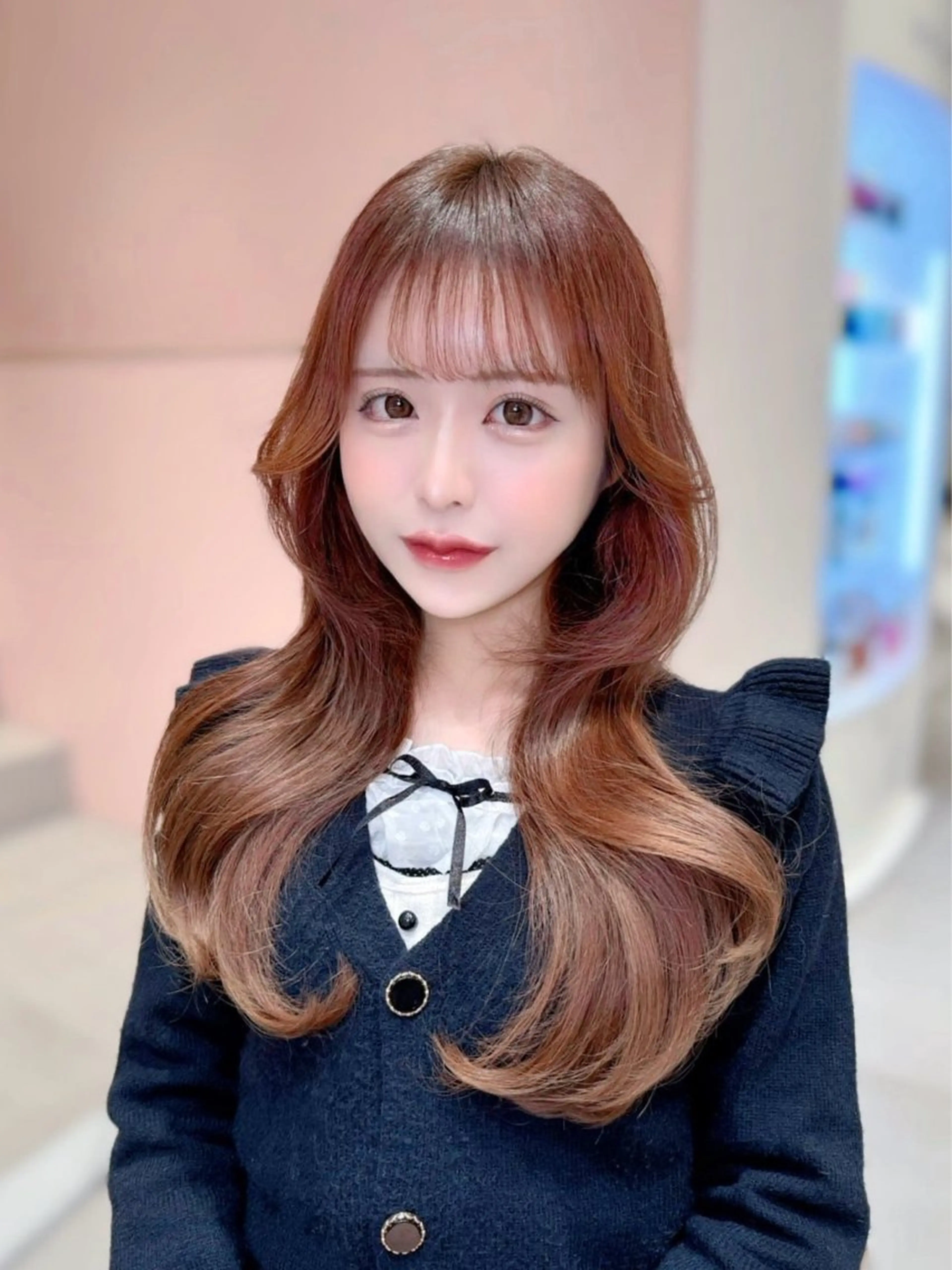 セミロング カラー カット ヘアカラー トリートメント ヘッドスパ ヘアセット 韓国ヘア/レイヤー/ 顔まわり/りょーとのヘアスタイル