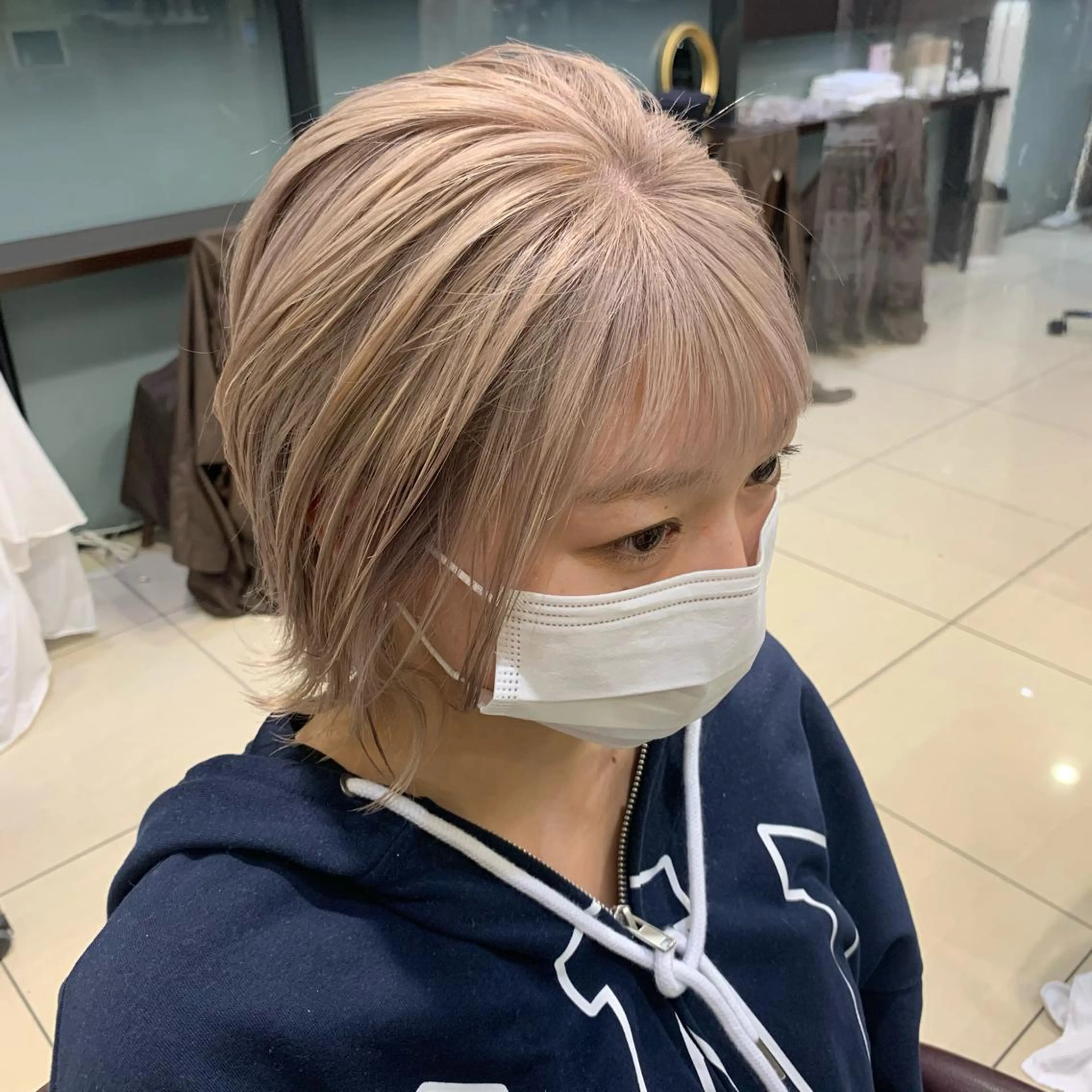 ショート タンバルモリパーマ 礒井メンキのヘアスタイル