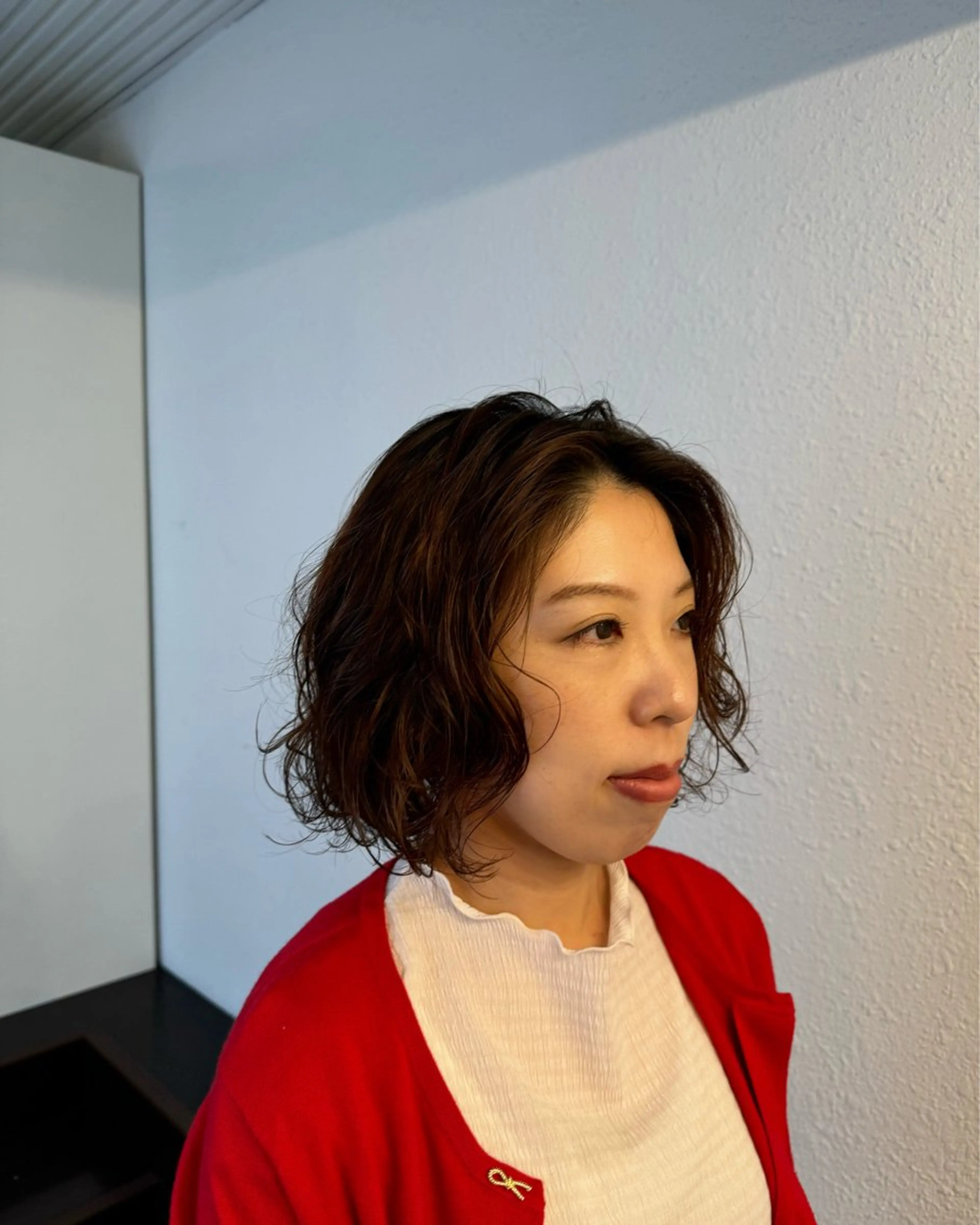 ミディアム カット パーマ ヘッドスパ ヘアセット 【店長】ショート 似合わせ🦩相羽里美のヘアスタイル