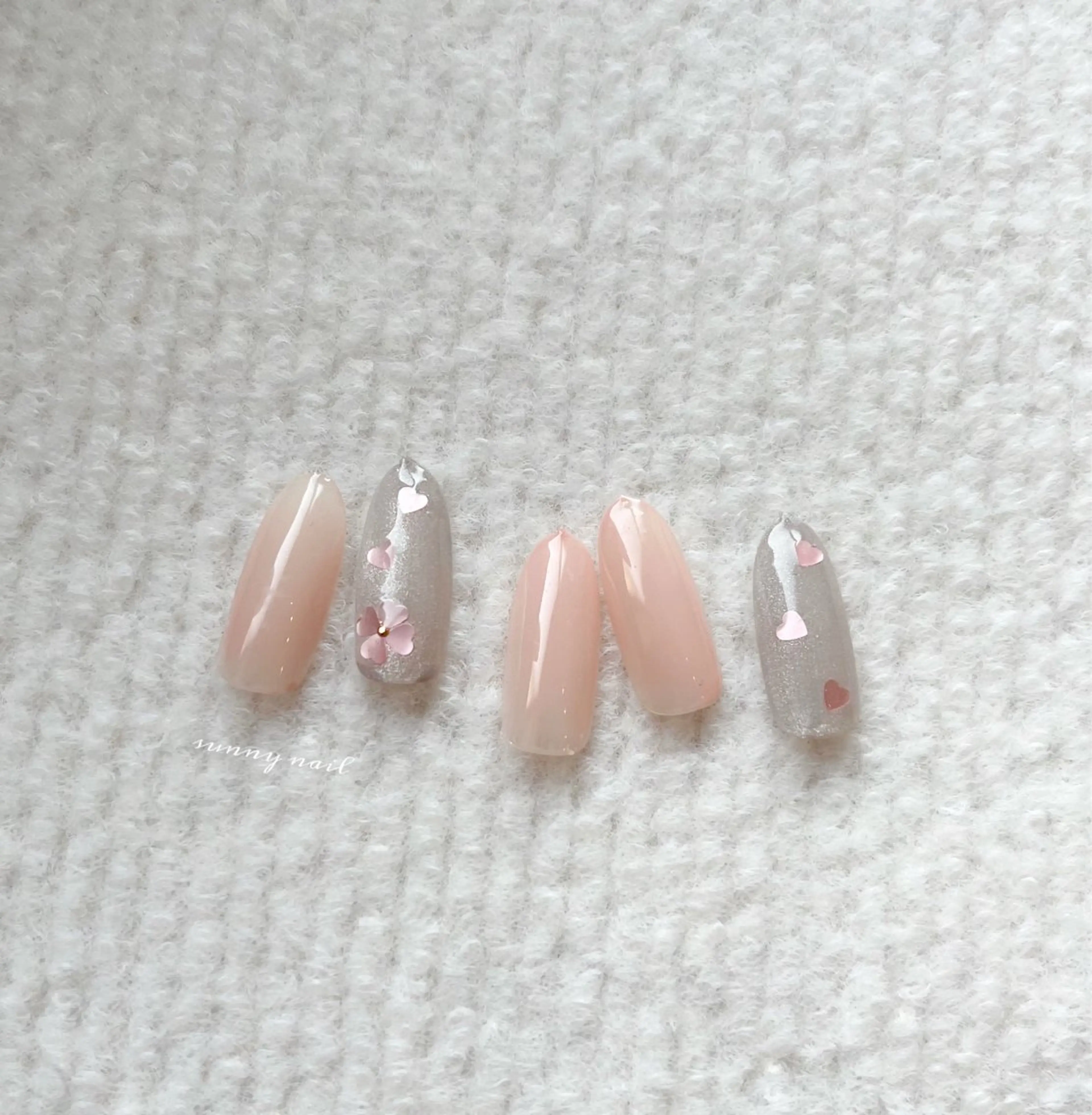 ネイル 桜ネイル ジェルネイル マグネットネイル パラジェル ピンク sunny nailのネイルデザイン