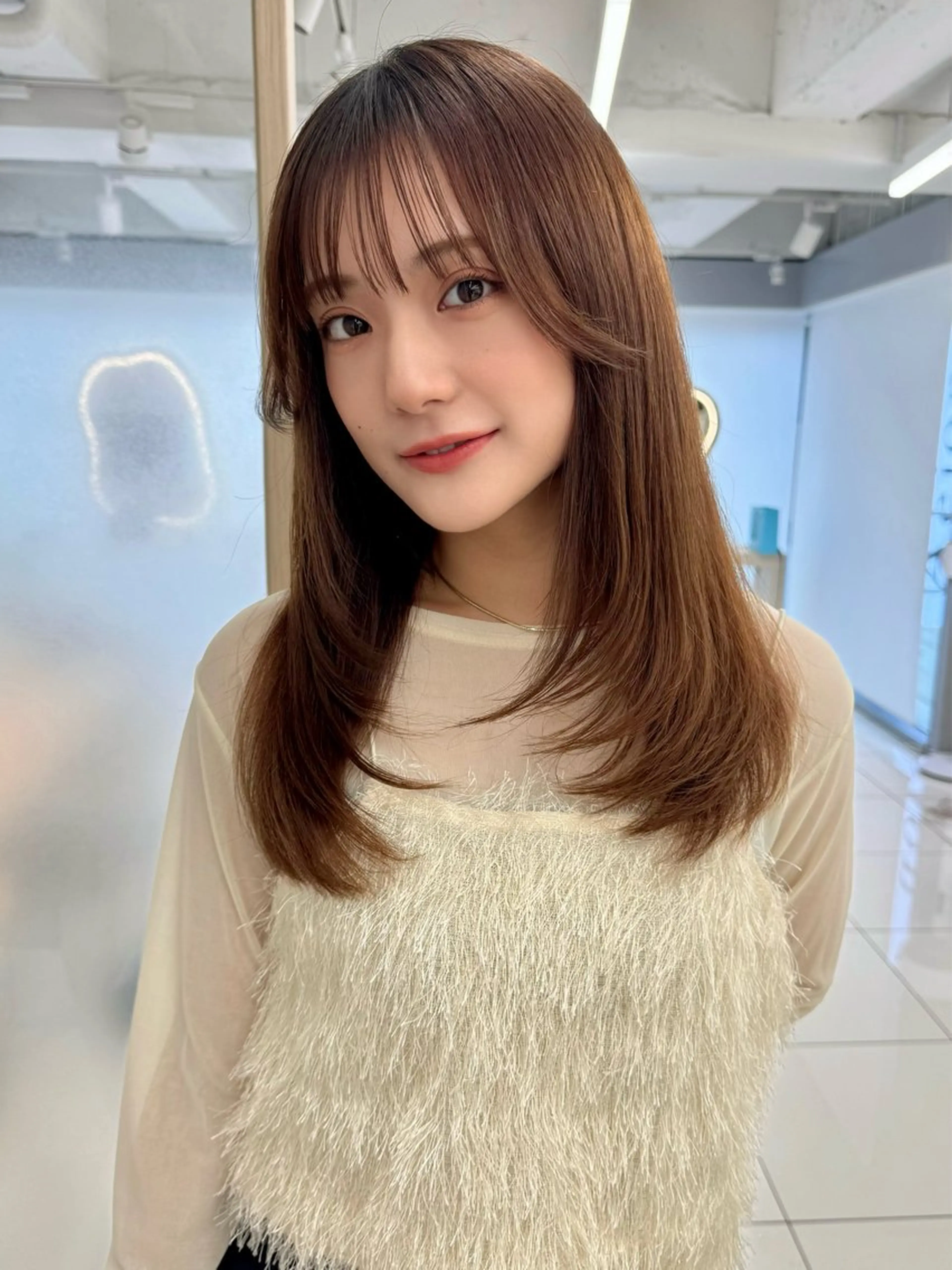 セミロング 顔周り🇰🇷韓国 レイヤー/いづみ💞のヘアスタイル