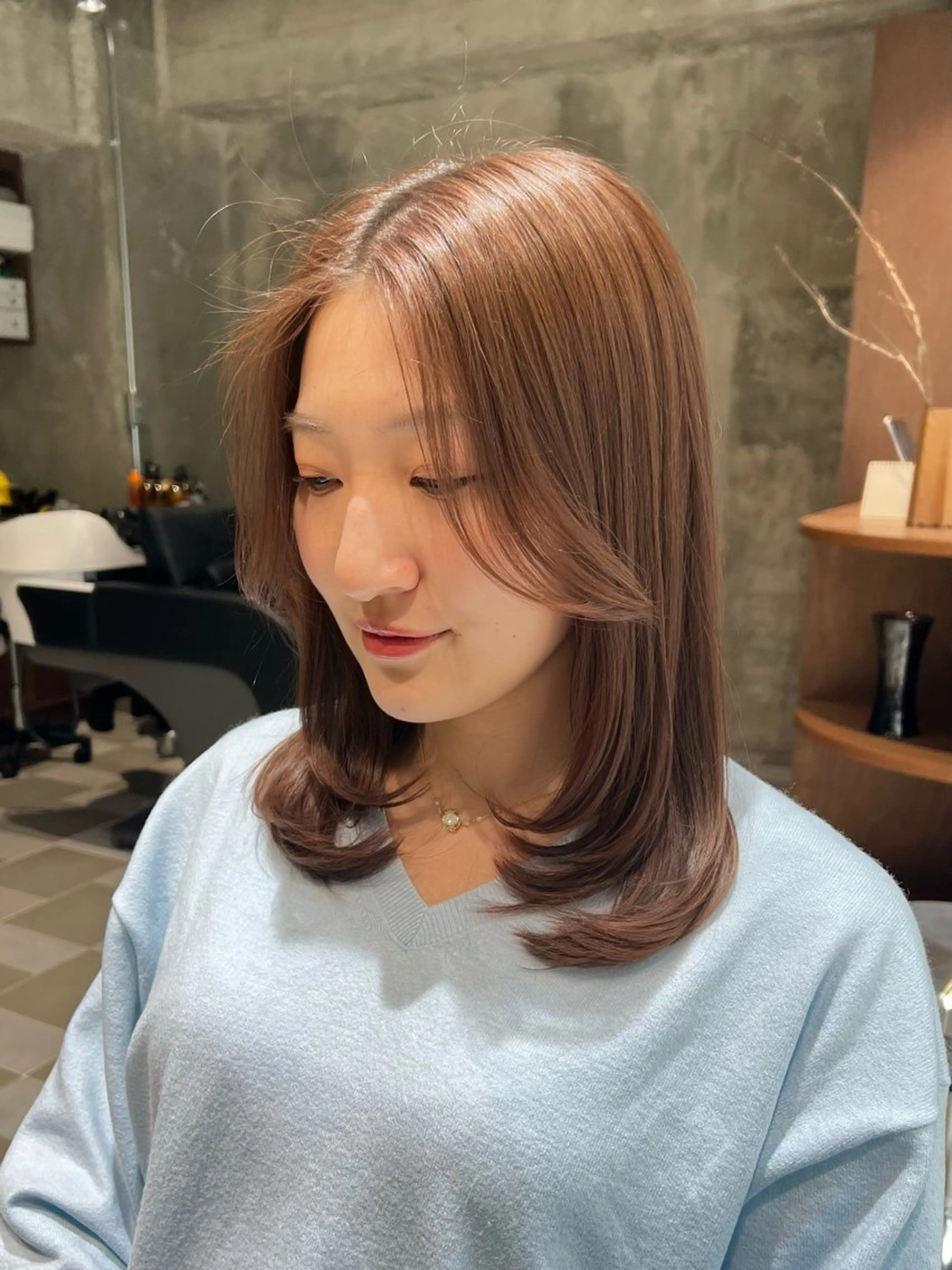 セミロング カット ヘアカラー トリートメント nok kaoriのヘアスタイル