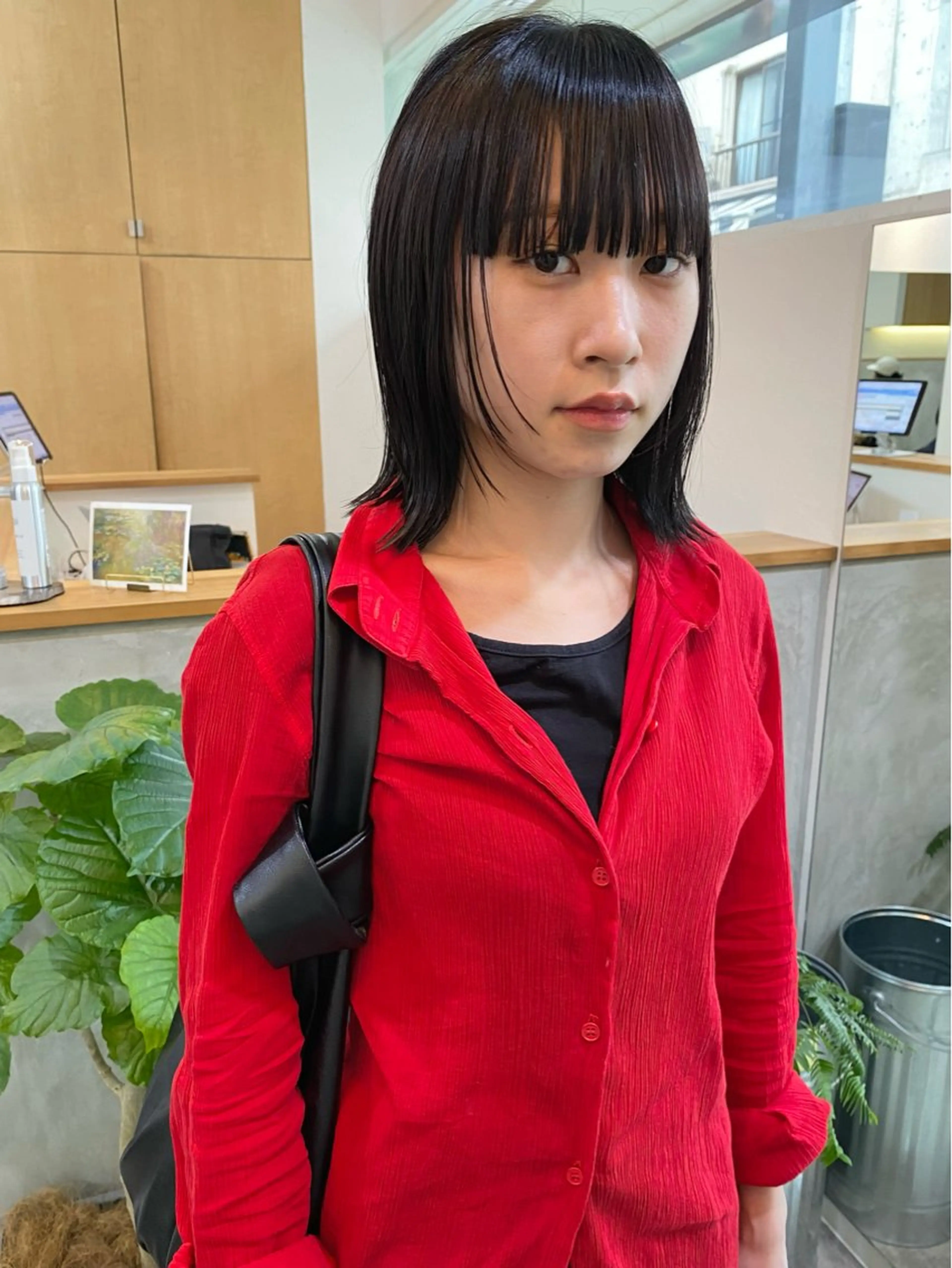 ミディアム カラー ダークグレー 森貴裕/ベージュ/ パーマ/オリーブのヘアスタイル