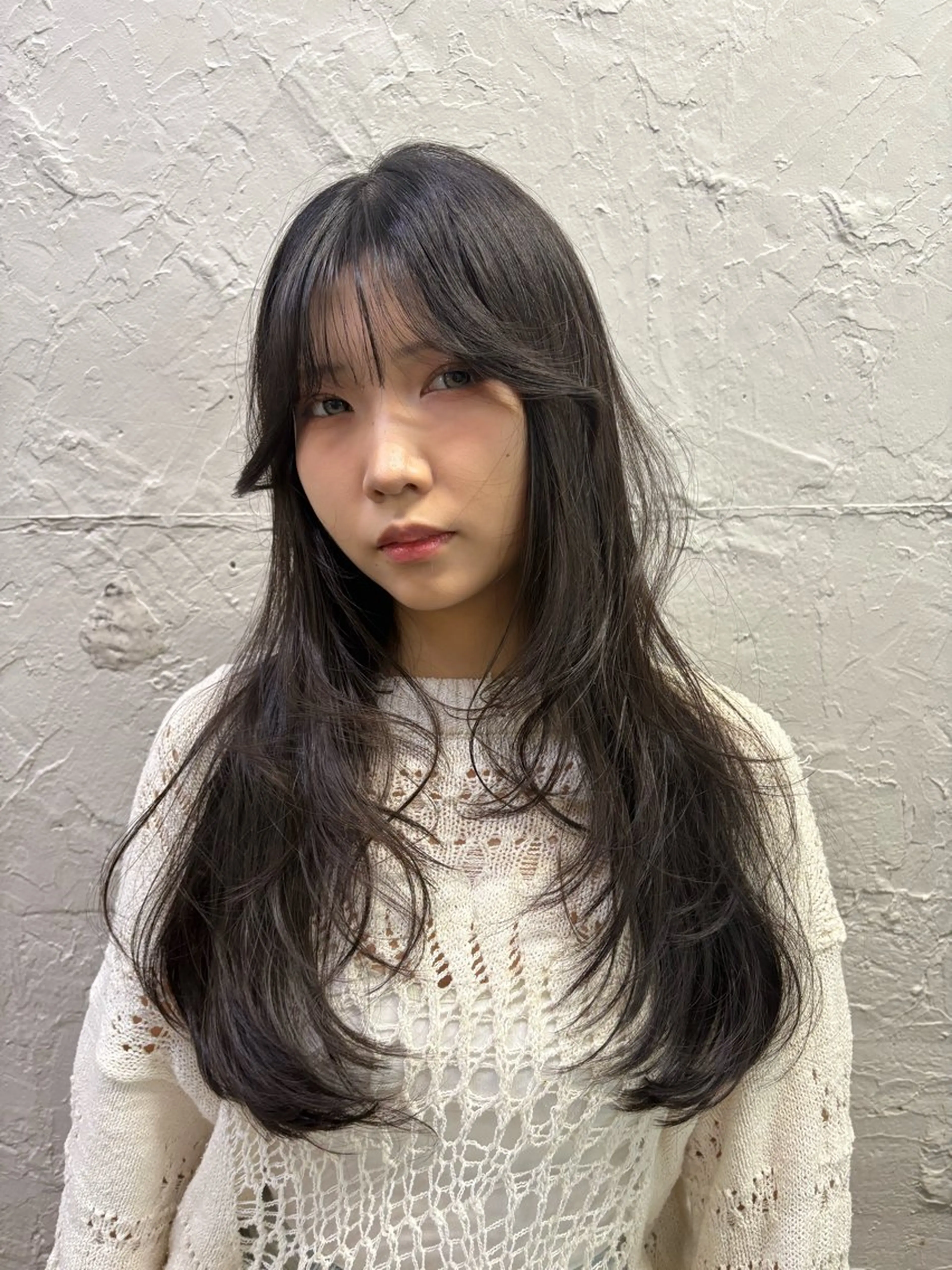 ロング ハッシュカット🎀 レイヤーカットのヘアスタイル