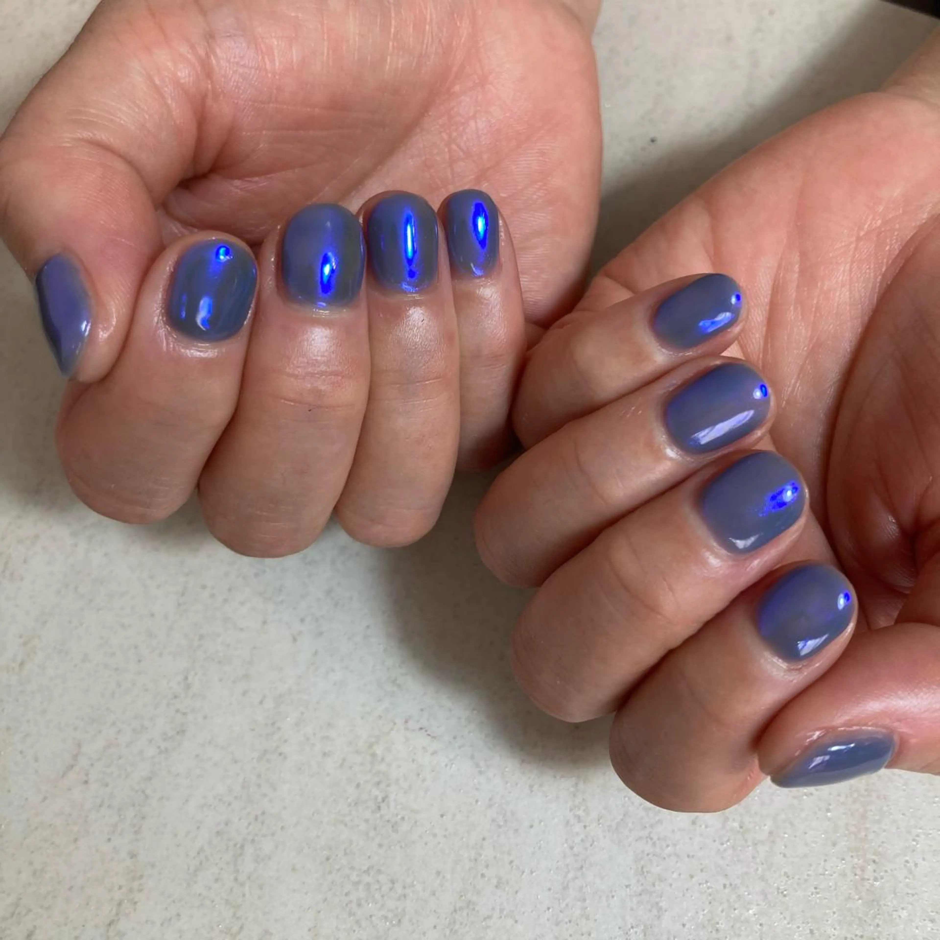 ネイル オーロラネイル 氷ネイル・うるうるネイル ワンカラーネイル ハンドネイル sary nailのネイルデザイン