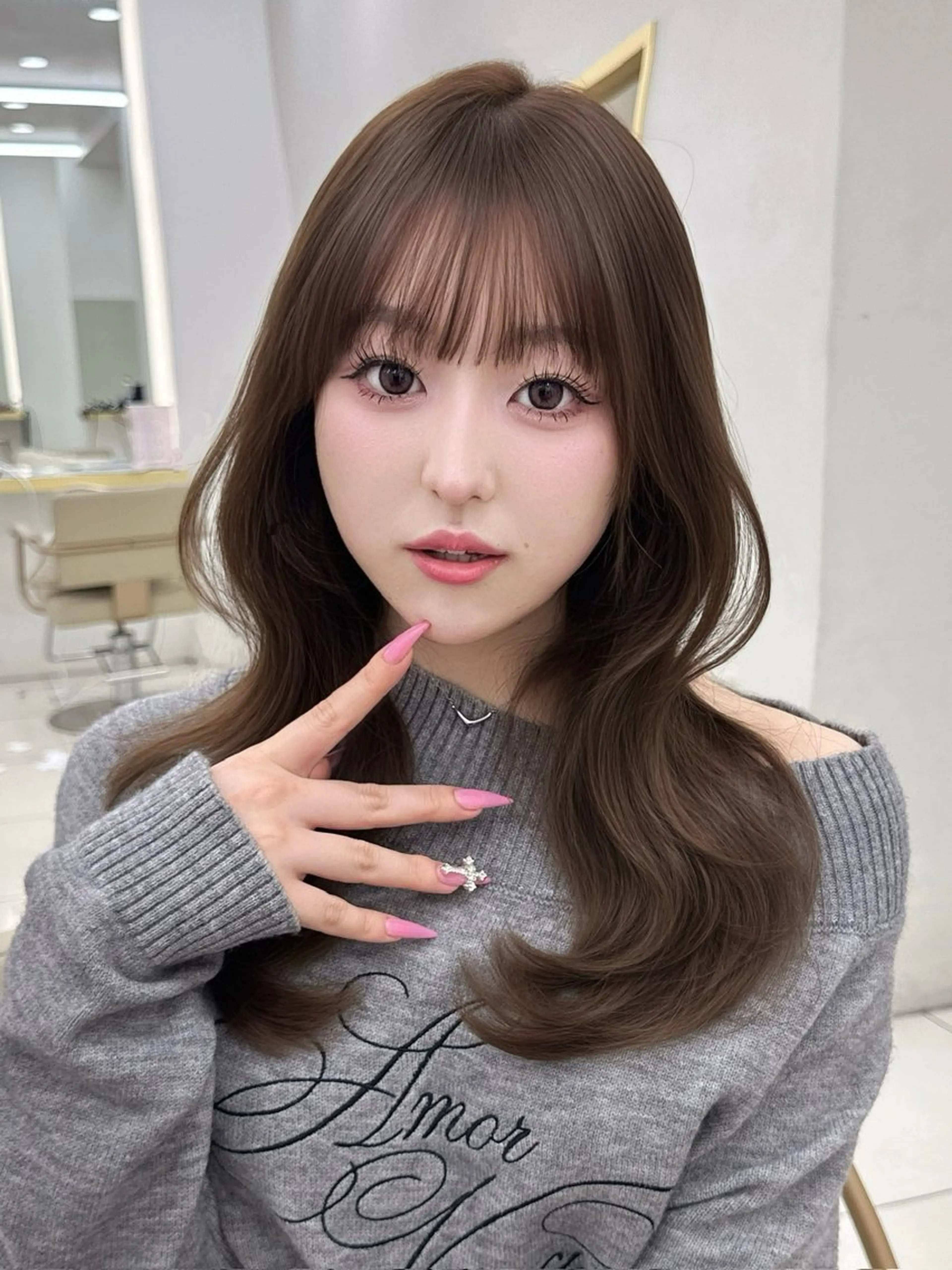 セミロング カット ヘアカラー トリートメント 森田 真由香のヘアスタイル