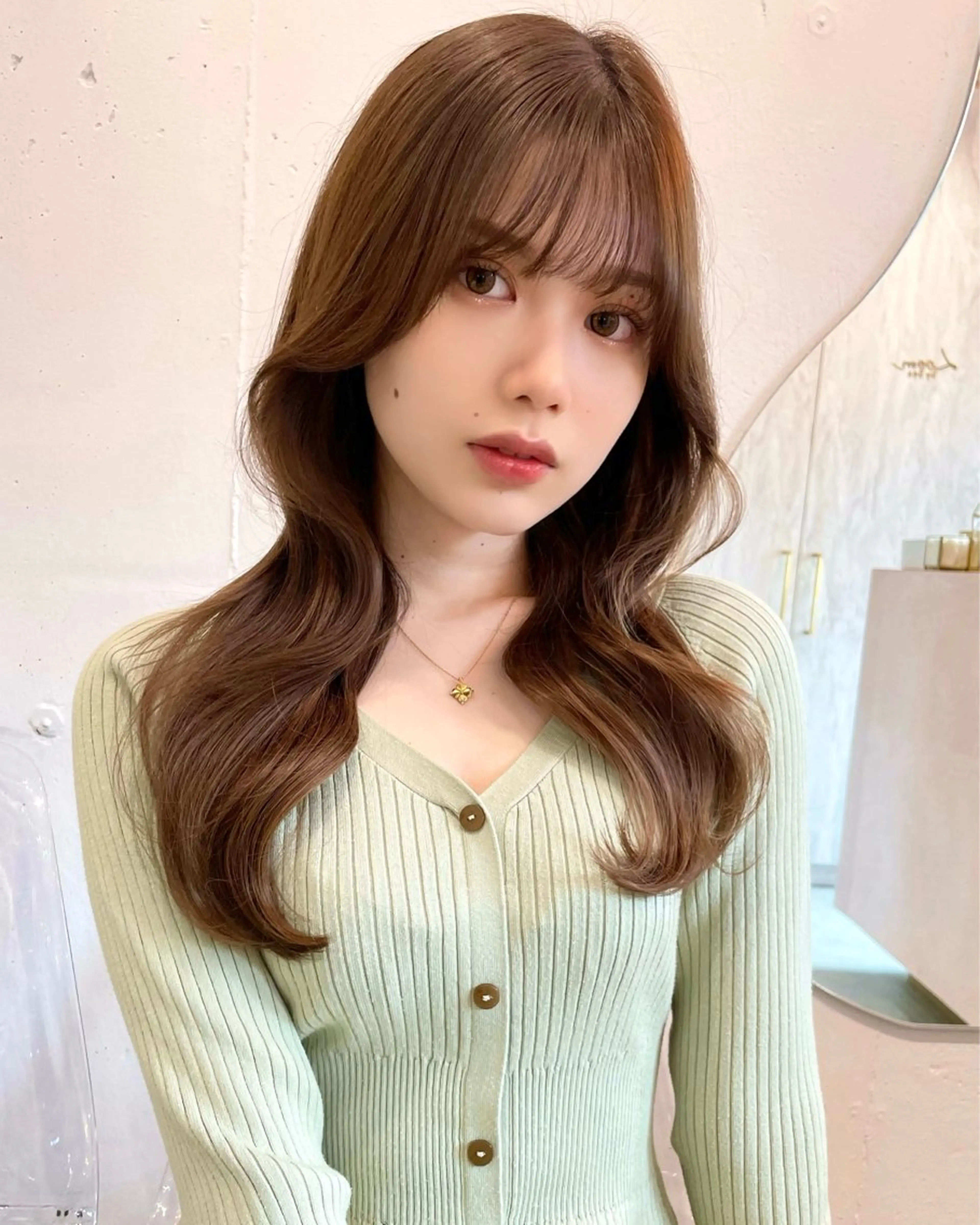 セミロング カラー カット ヘアカラー トリートメント 韓国ヘア🤍顔周り/ 髪質改善✨/林遼一郎のヘアスタイル