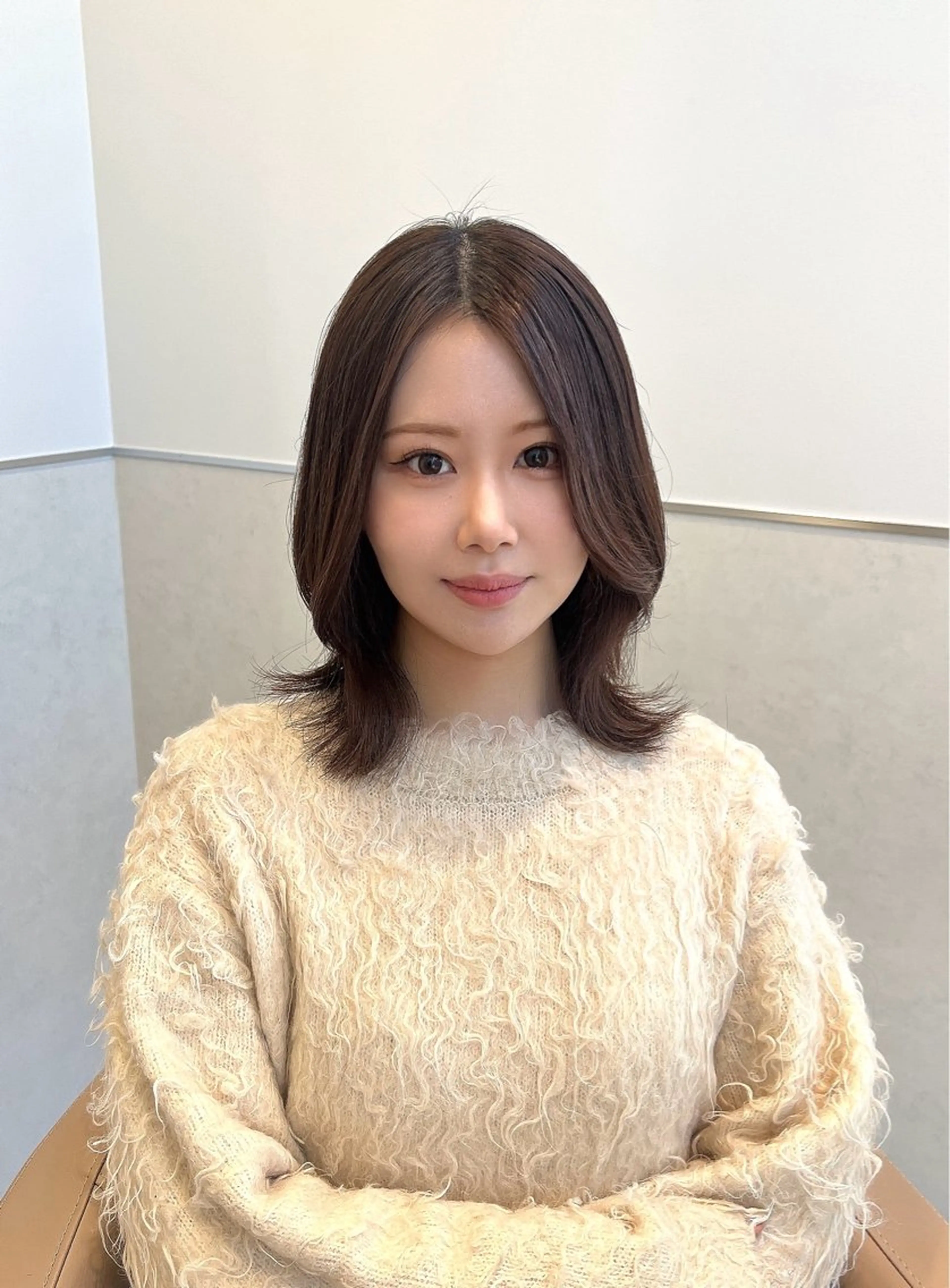 ミディアム カラー くびれヘア 韓国風ヘア 韓国ヘア/エクステ/ Maiのヘアスタイル