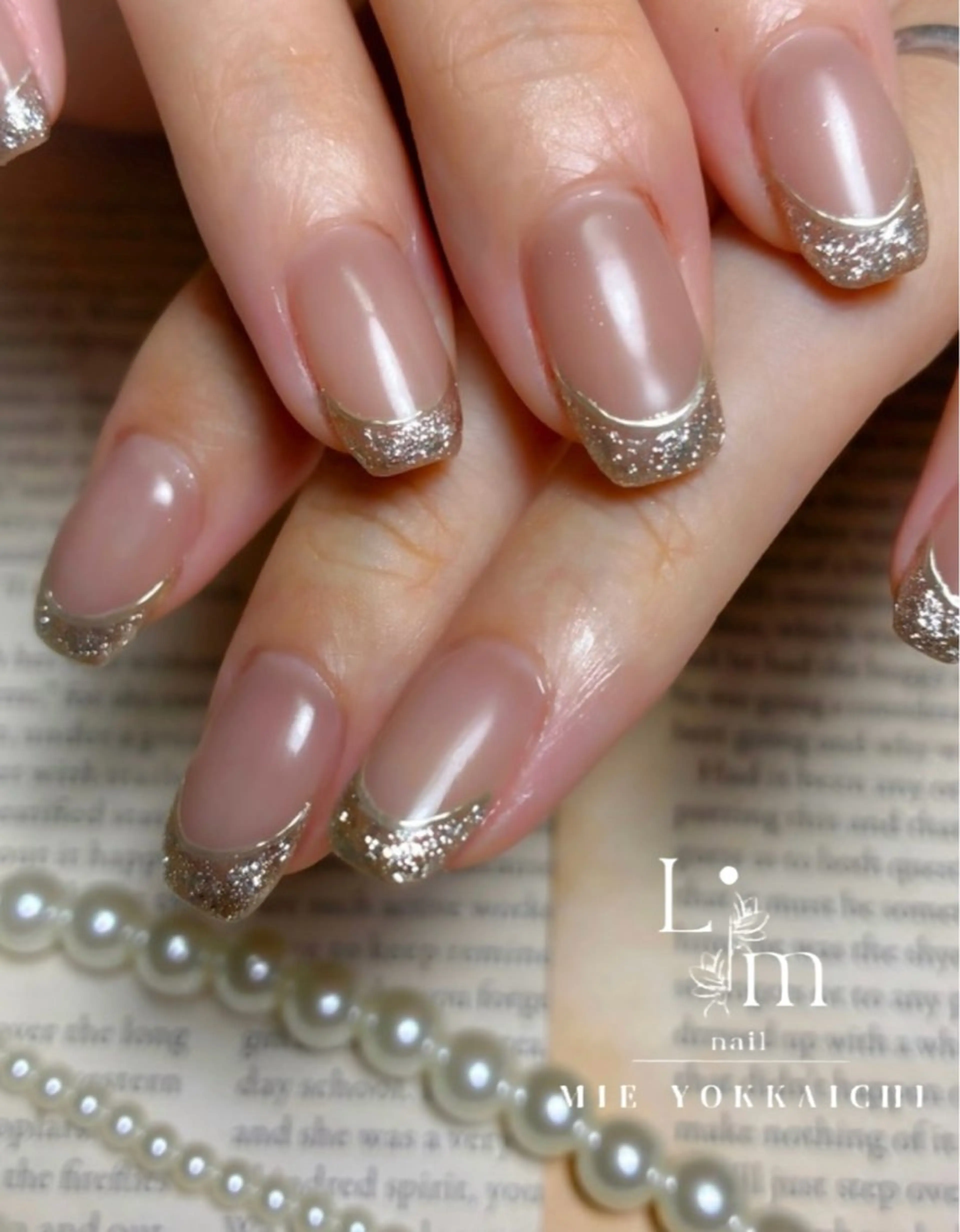 ネイル フレンチネイル キラキラネイル オフィスネイル Li.m nail リム ネイルのネイルデザイン