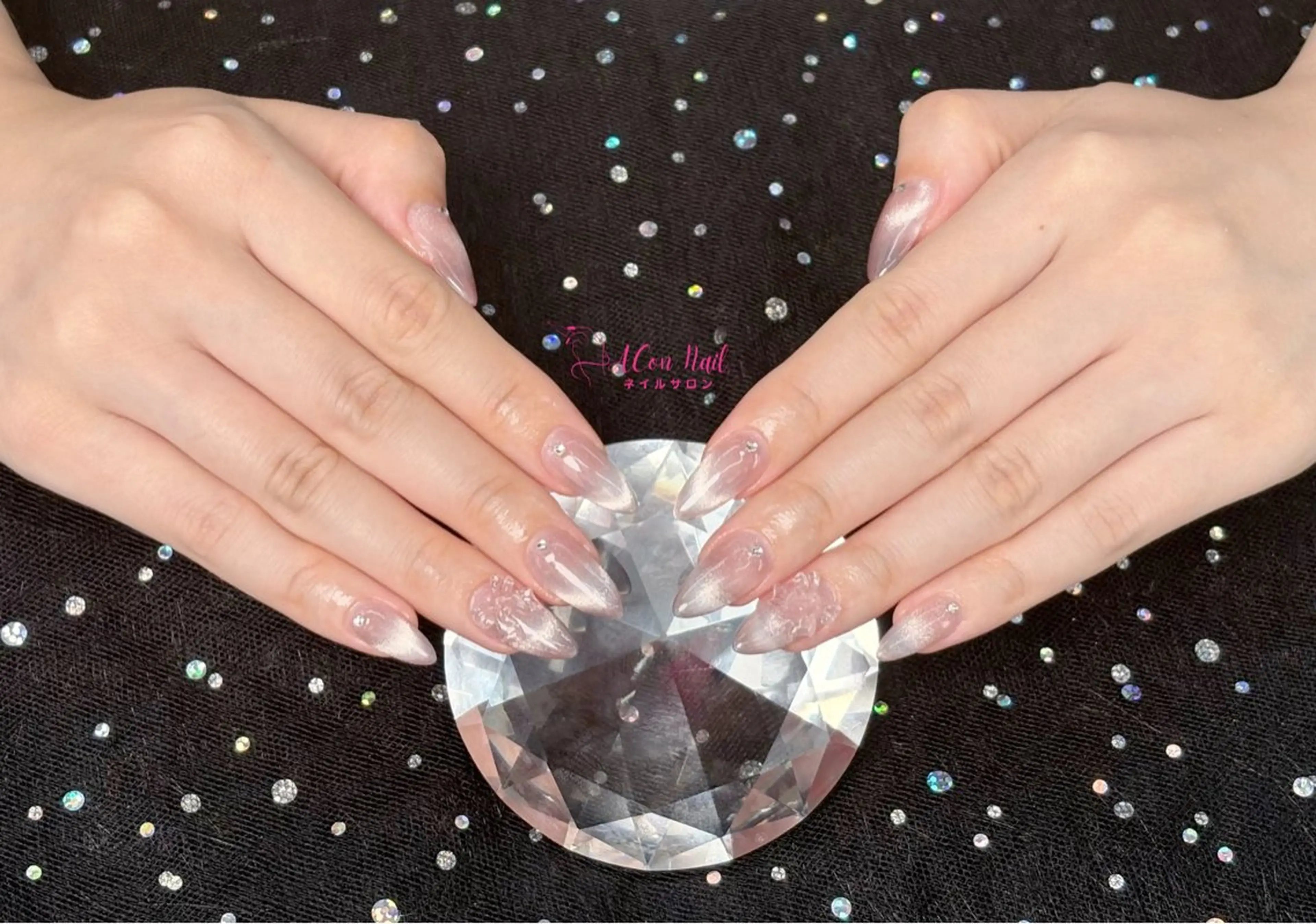 ネイル 桜ネイル 長さ出し フラワーネイル フレンチネイル ジェルネイル ハンドネイル ACon NailSalonのネイルデザイン