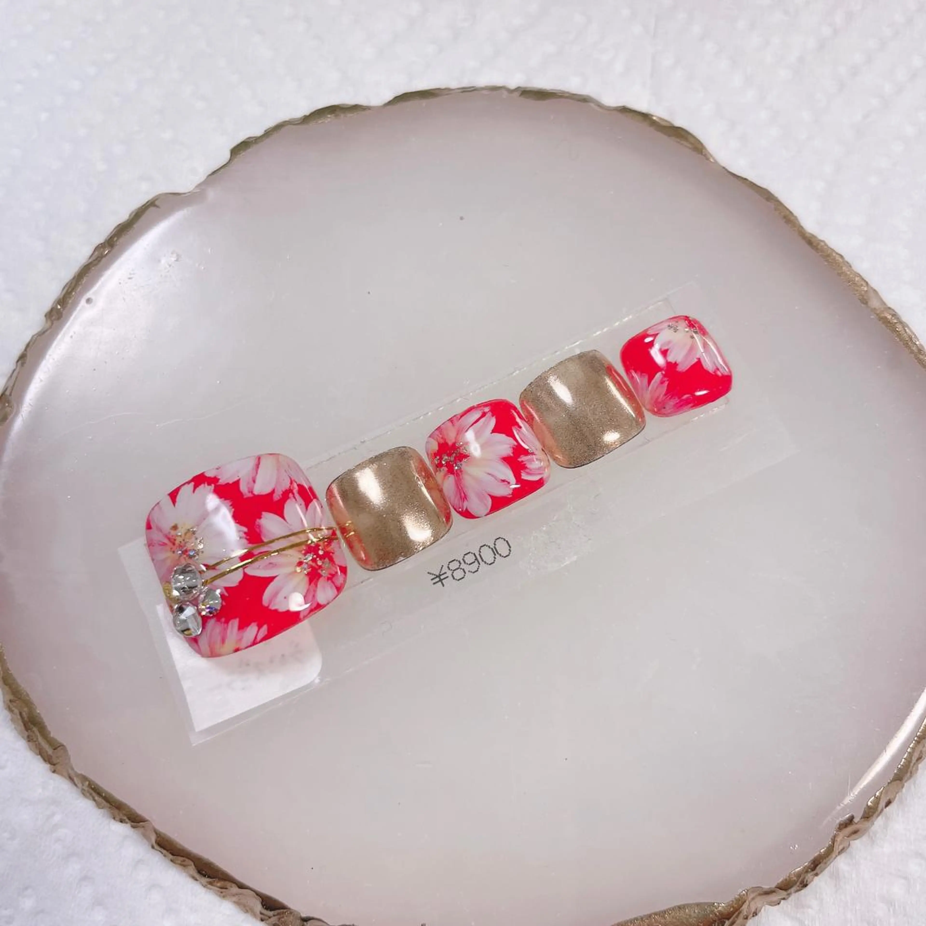 ネイル フラワーネイル フットネイル オレンジ CHIARA nailsのネイルデザイン