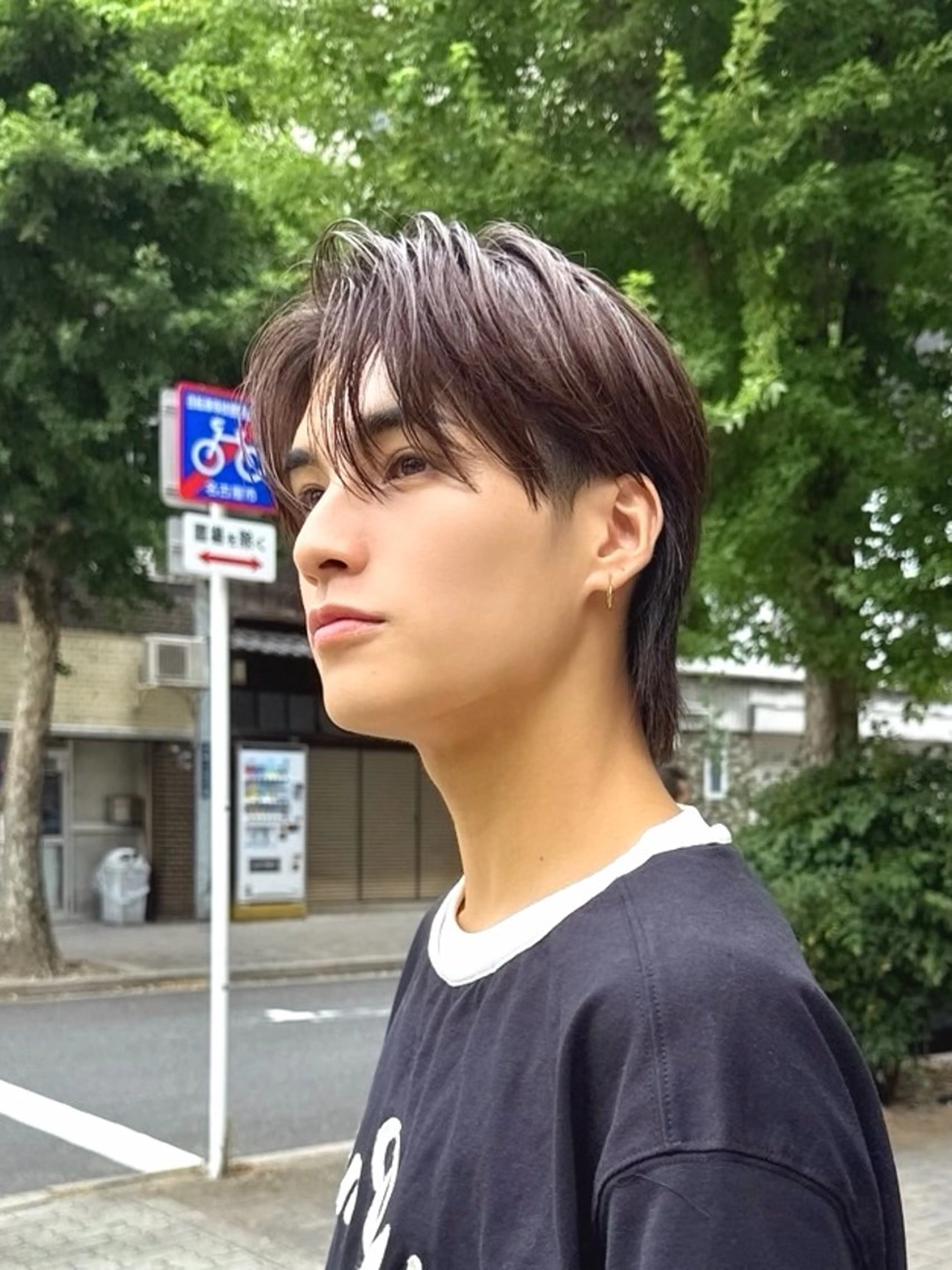 ショート カラー パーマ メンズ センターパート メンズパーマ ニュアンスパーマ カット Je suis heureuse BLANC所属・金子 ふみやのヘアスタイル