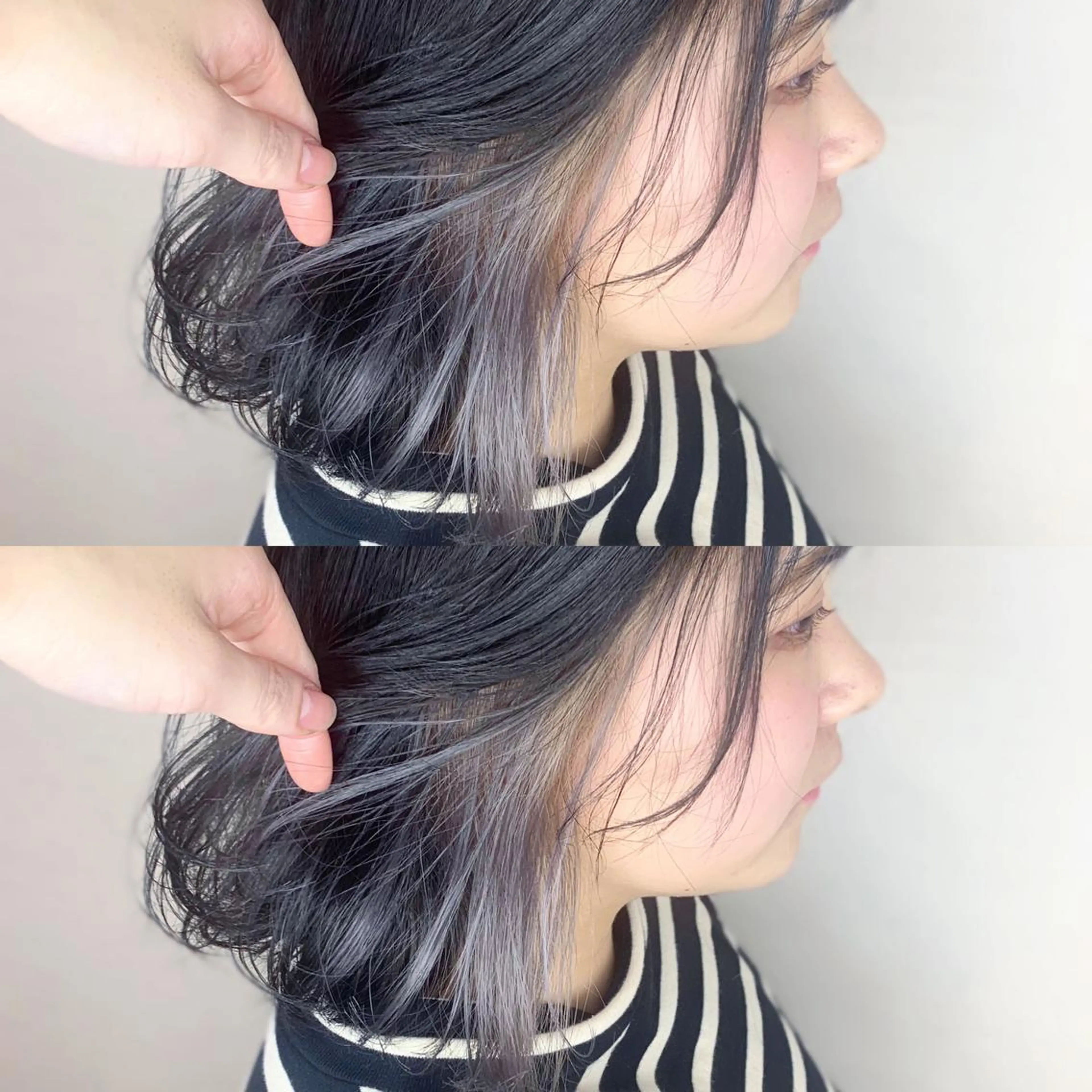 ショート カラー 韓国レイヤーカット/ ダブルカラーのヘアスタイル