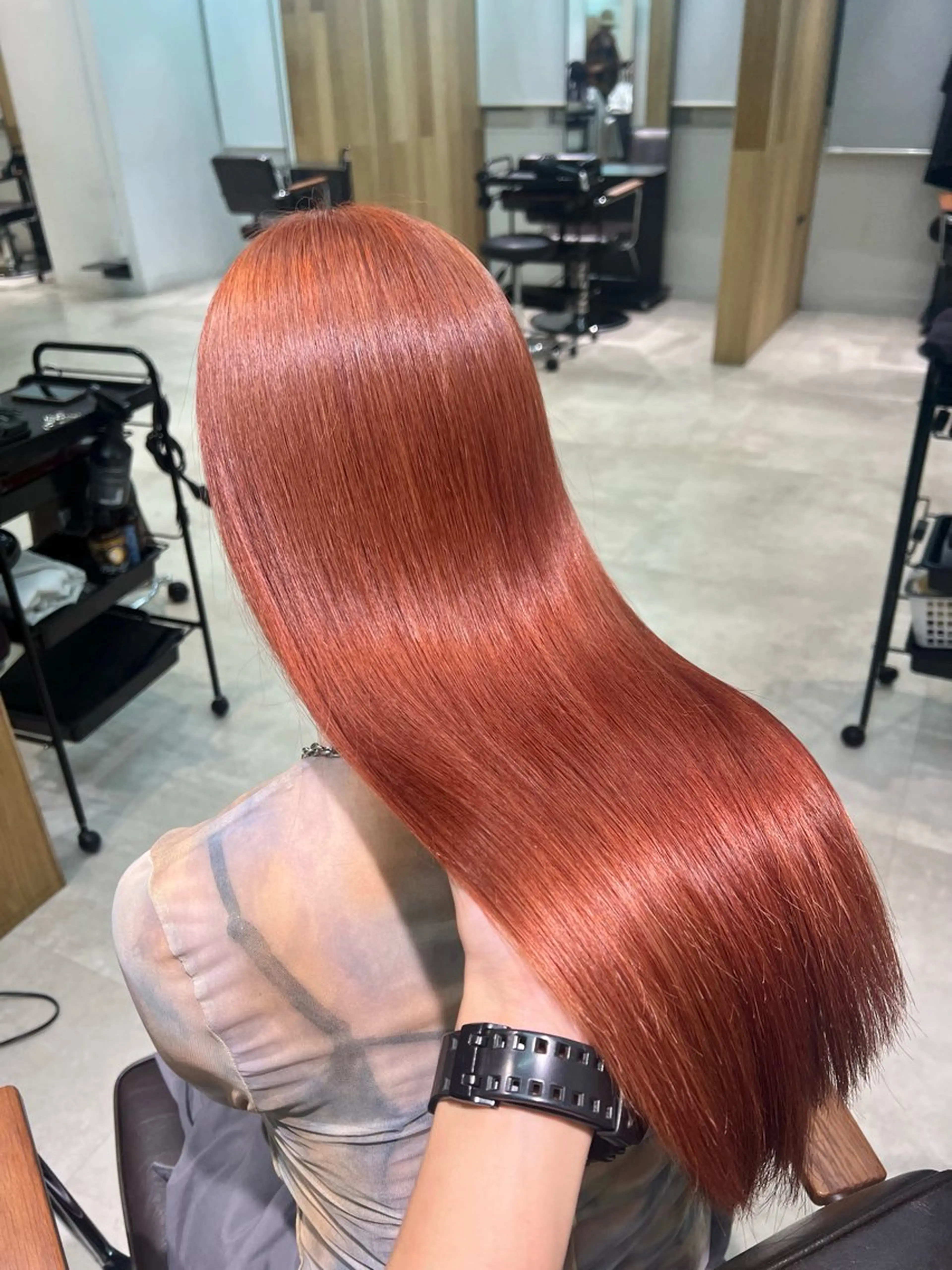 ロング カラー ブリーチ カット ヘアカラー トリートメント モテ前髪 タゴメ シンヤのヘアスタイル