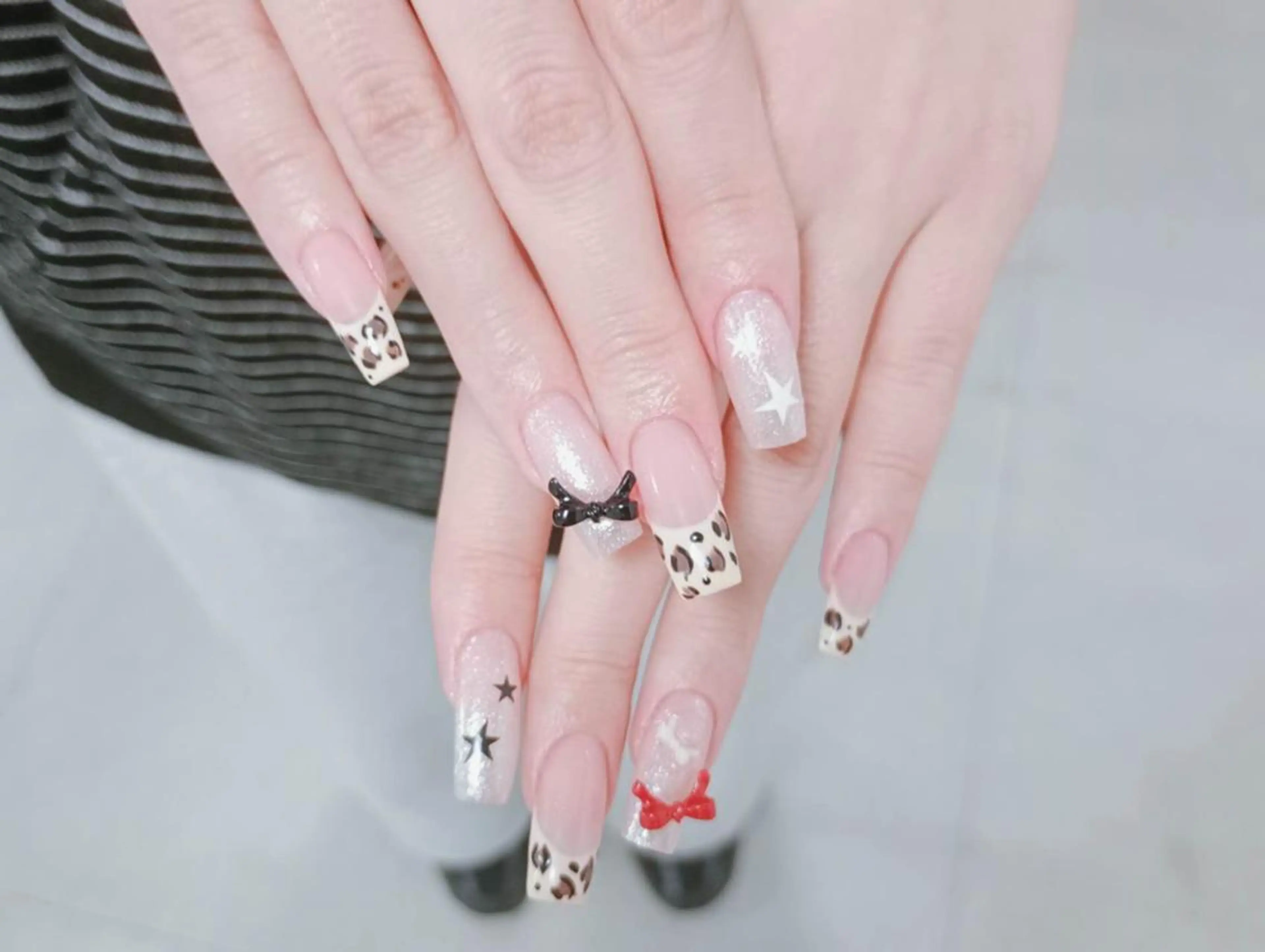 ネイル 長さ出し フレンチネイル ジェルネイル ガラスフレンチ 韓国ネイル MoriseNail Jr研修💜はるかのネイルデザイン