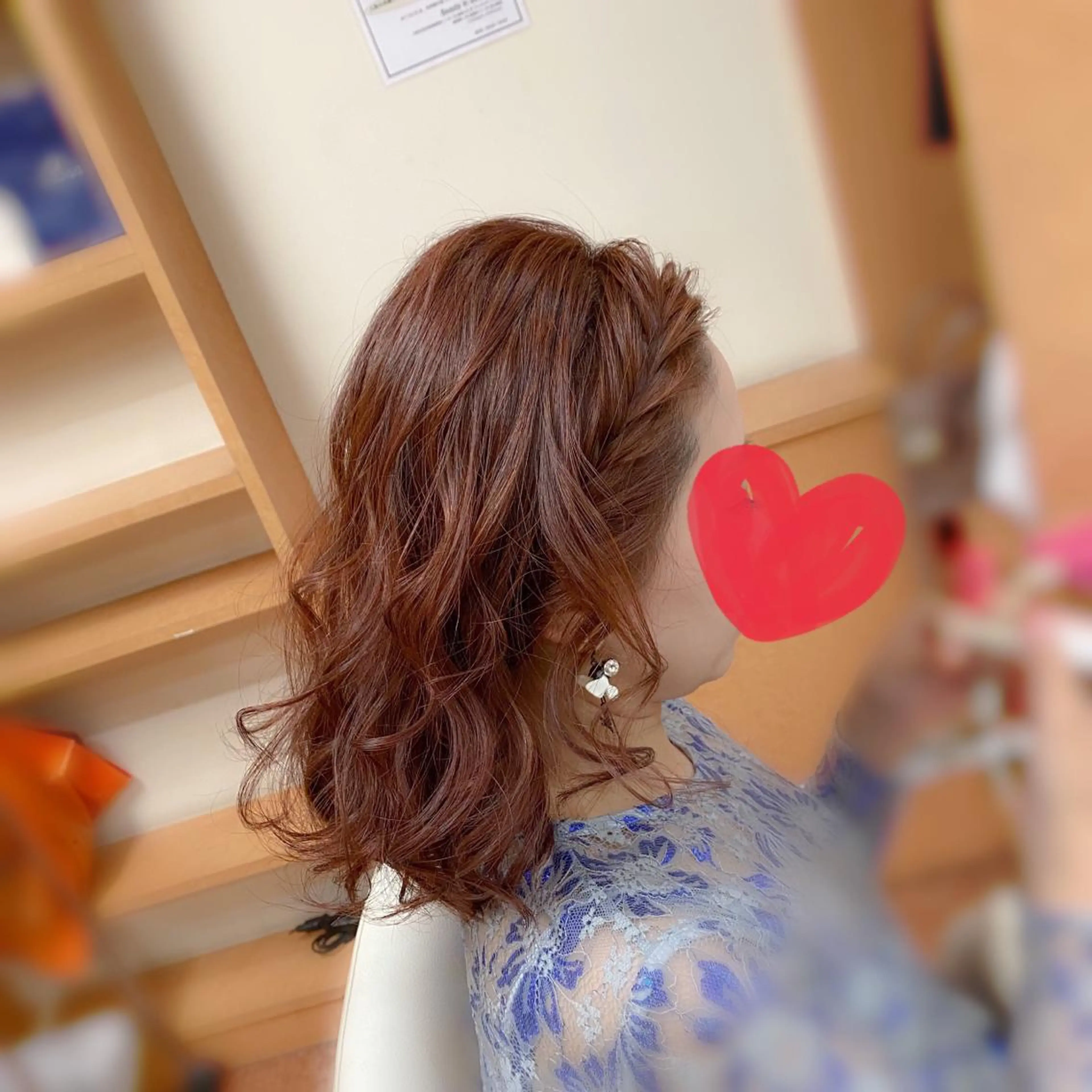 セミロング ヘアアレンジ ヘアセット 竹野 実優のヘアスタイル