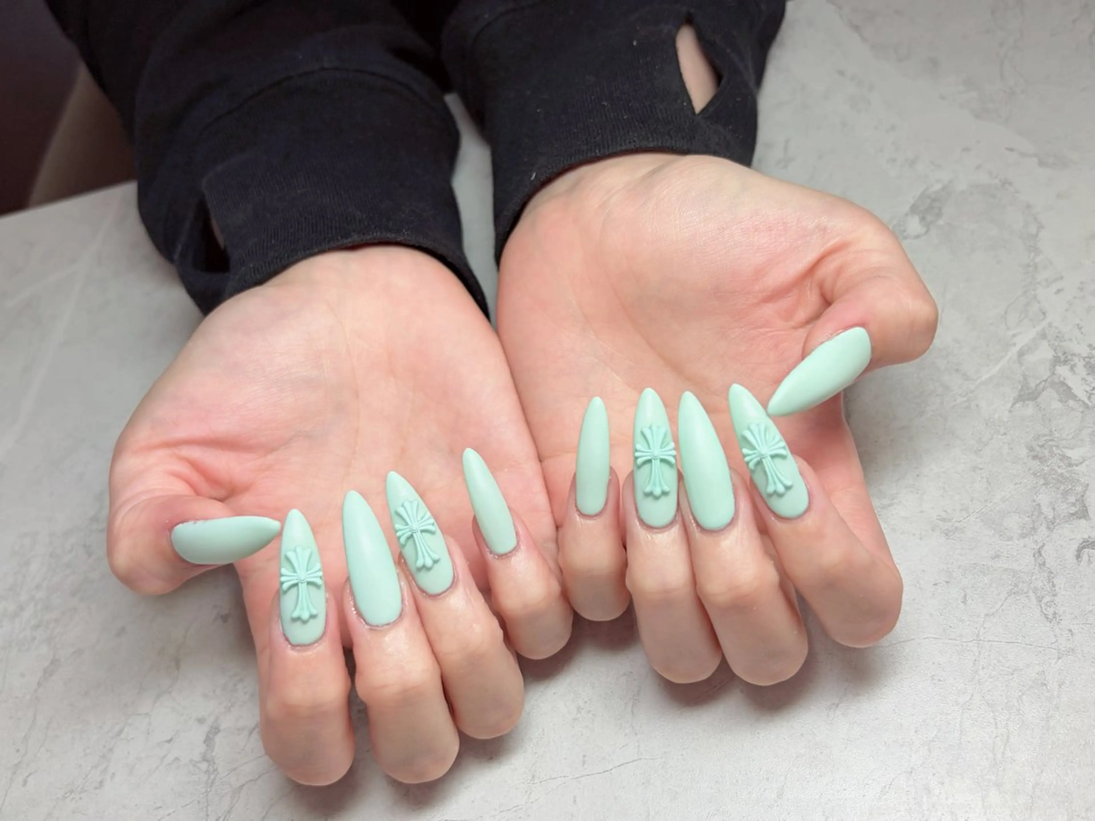ネイル グリーン ハンドネイル nailme!/松下 侑未のネイルデザイン