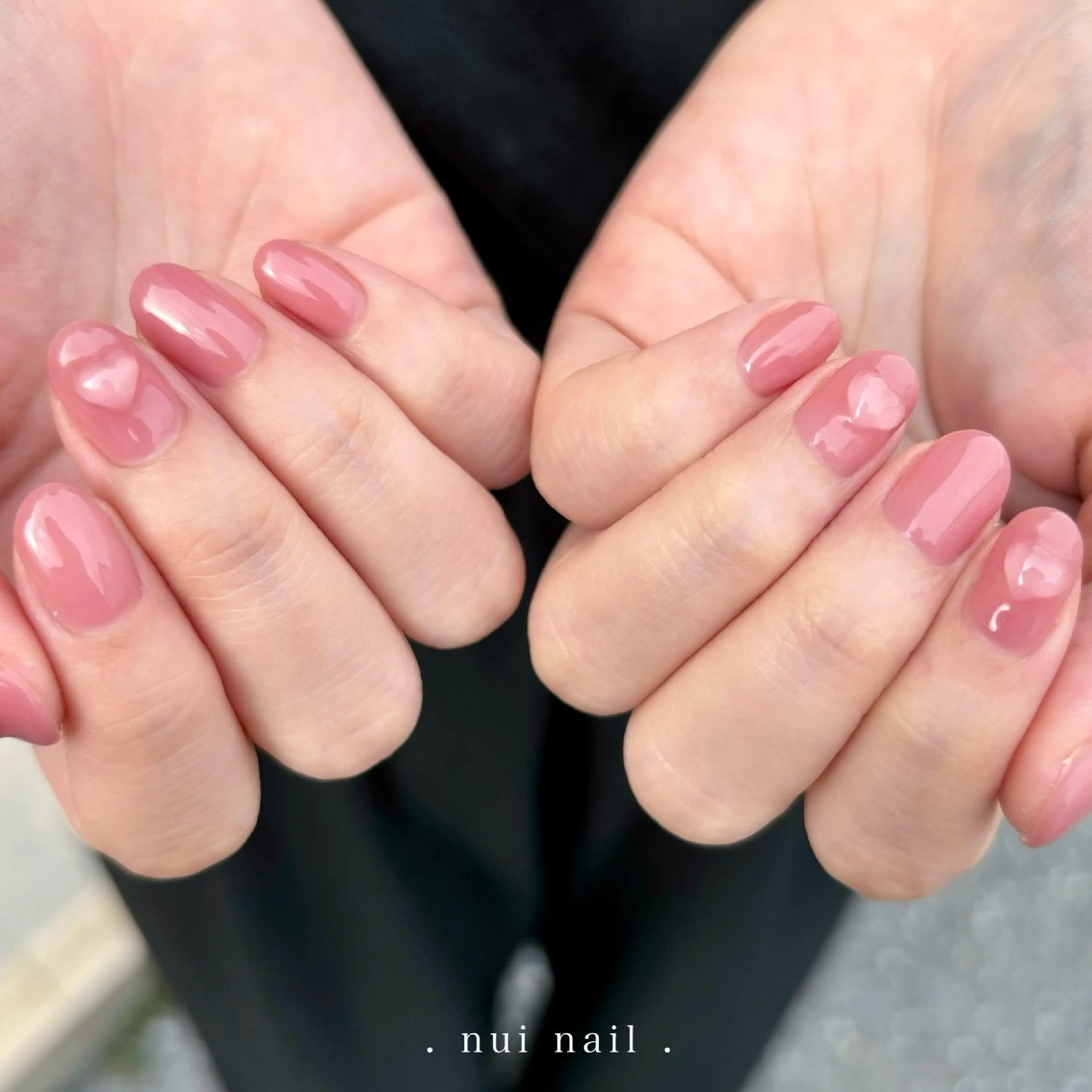 ネイル ハート ワンカラーネイル nui nailのネイルデザイン