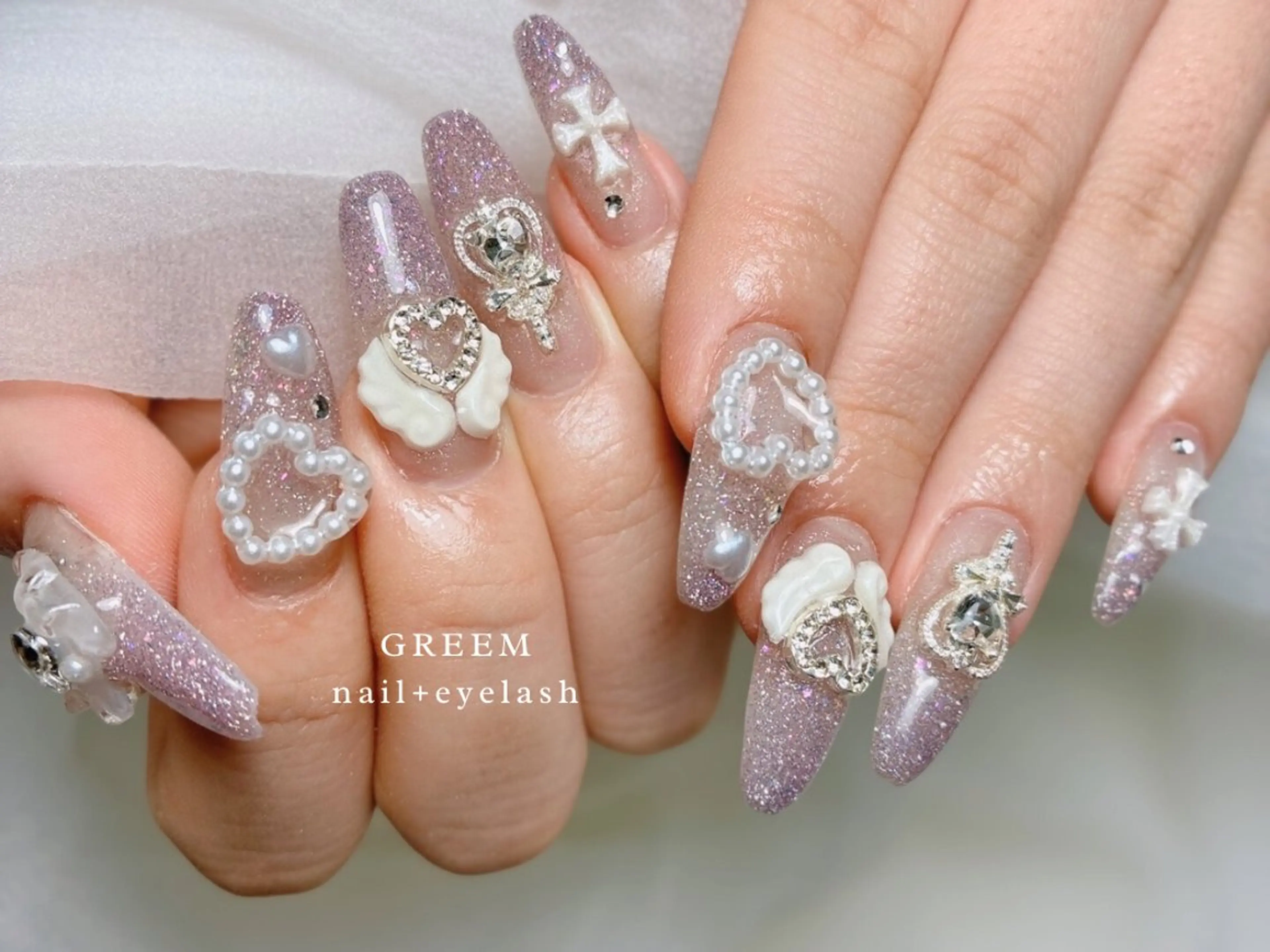 ネイル フラッシュネイル キラキラネイル 韓国ネイル ハンドネイル GREEM グリームのネイルデザイン