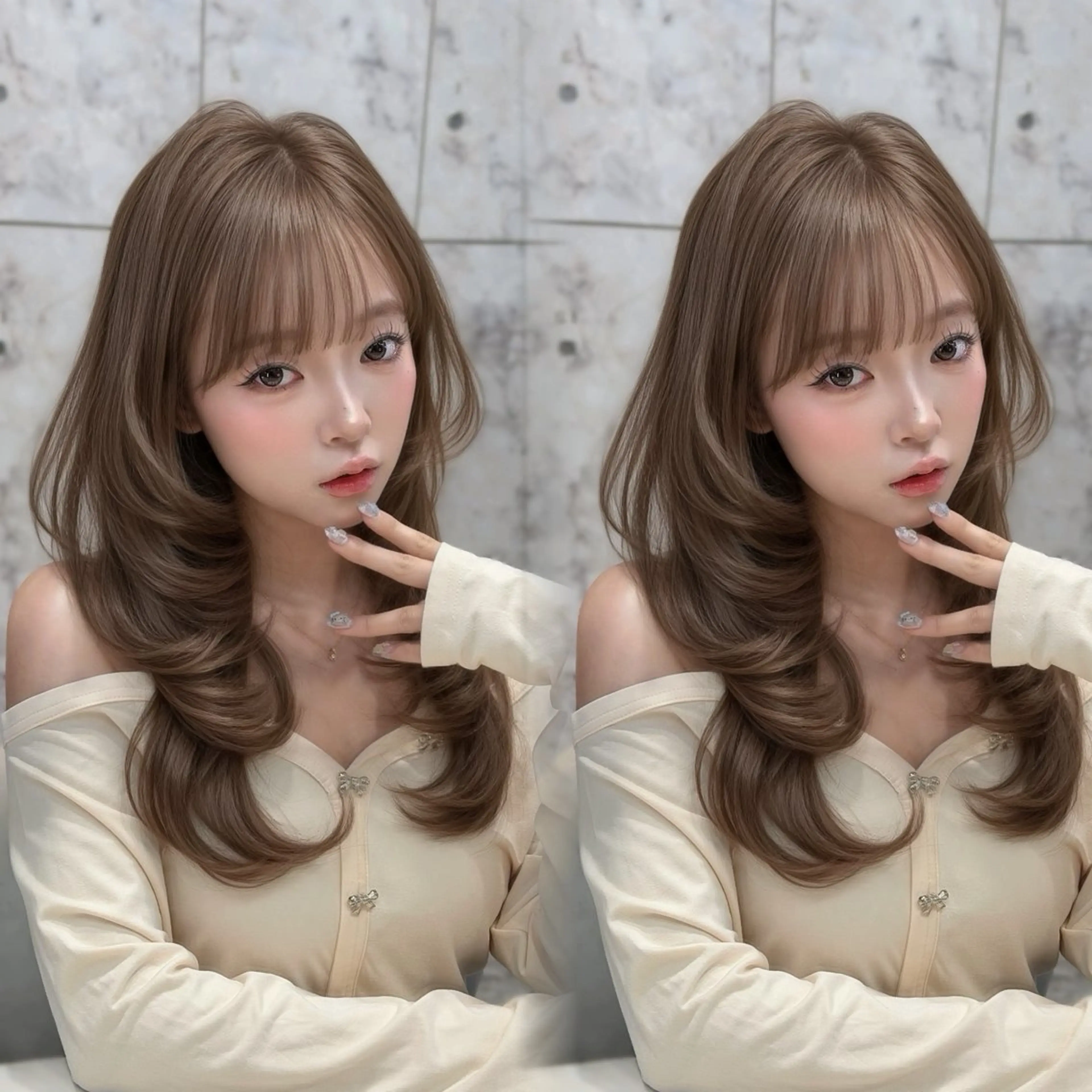 セミロング カラー ヘアカラー トリートメント 新宿/韓国風レイヤー 髪質改善/渋谷直樹のヘアスタイル