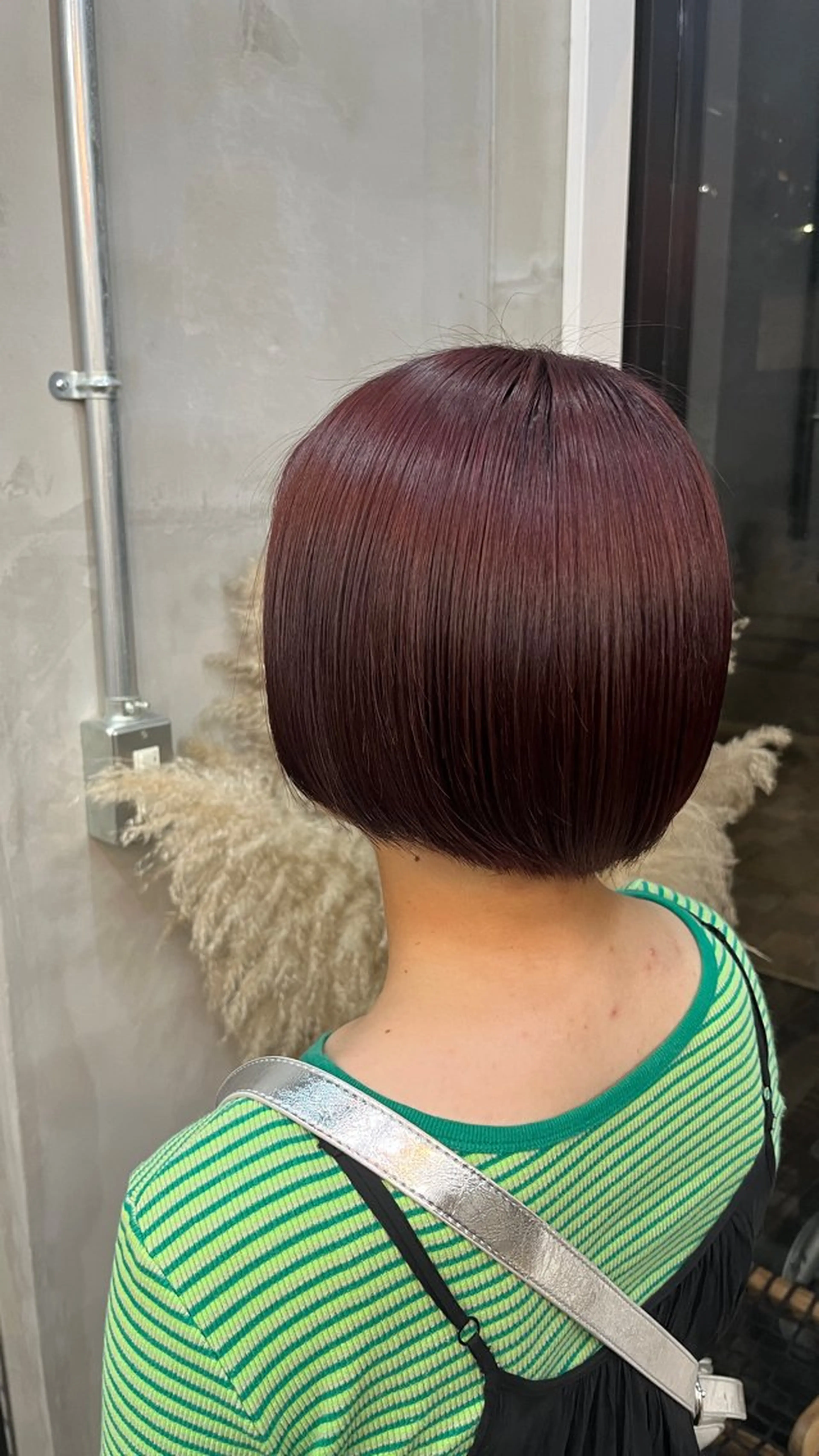カラー ブラウンカラー ピンクカラー 田中 萌のヘアスタイル