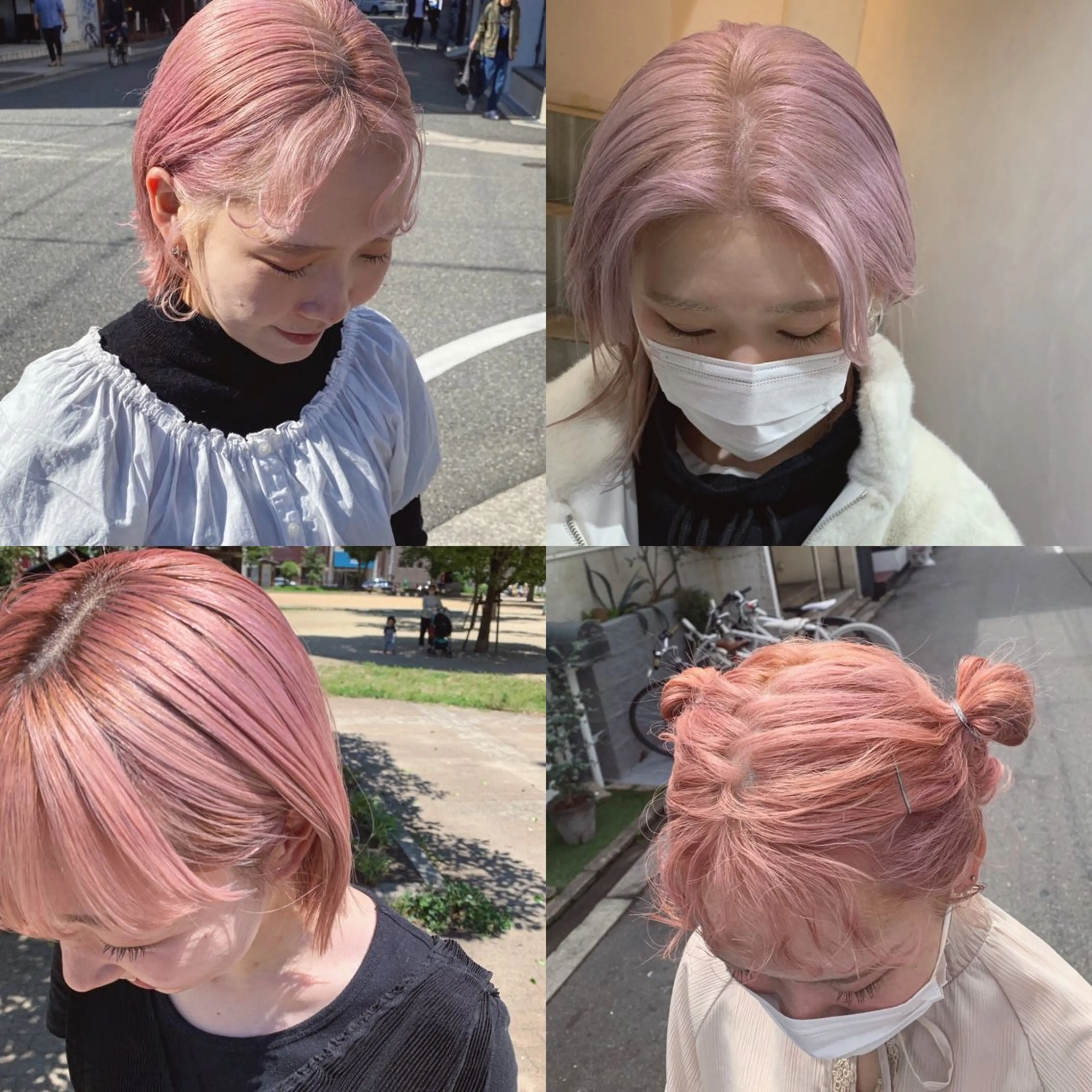 カラー ピンクカラー ハッシュカット カシマハヤトのヘアスタイル