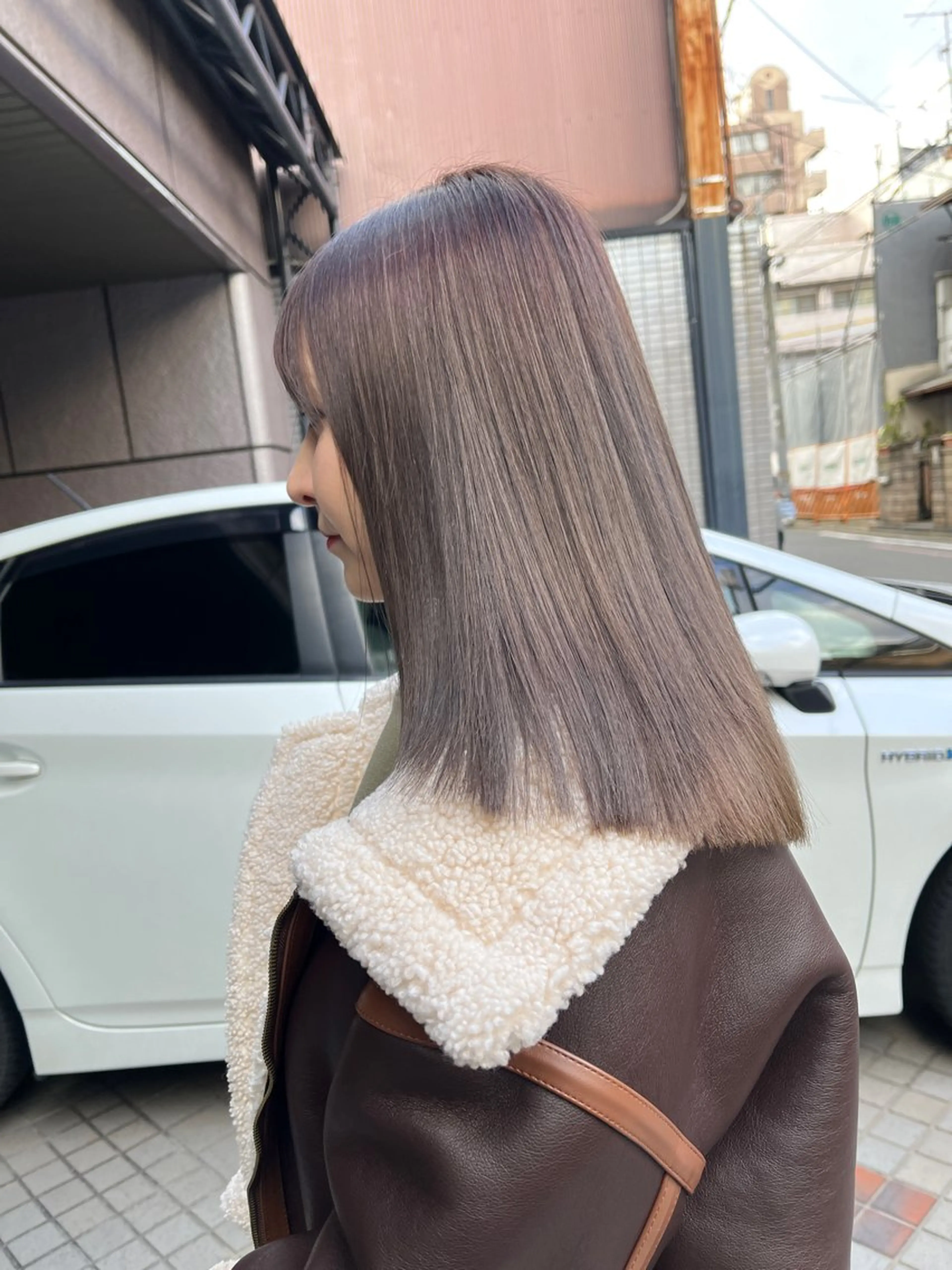 ミディアム カラー 透明感カラー グレージュ HIYOSHI　✂︎ 艶髪職人のヘアスタイル