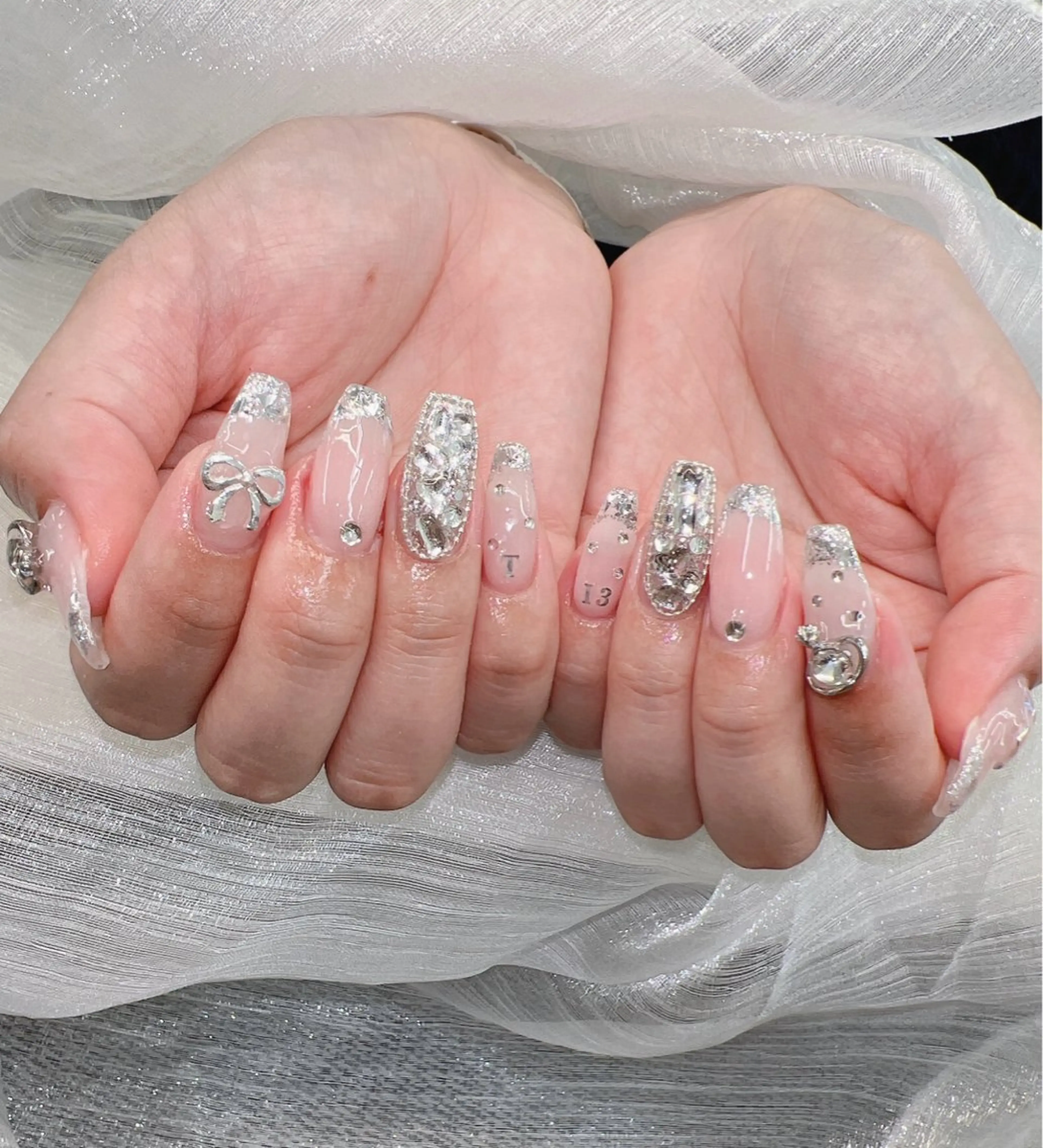 ネイル マグネットネイル ミラーネイル ニュアンスネイル ネイルチップ 冬ネイル Lee Nailsのネイルデザイン